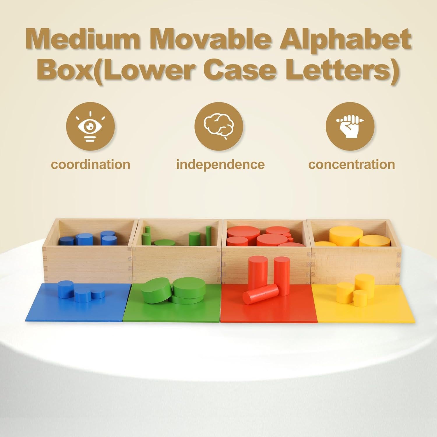 Juego de 4 Cilindros Sin Perilla Montessori Outlet 13.7cm