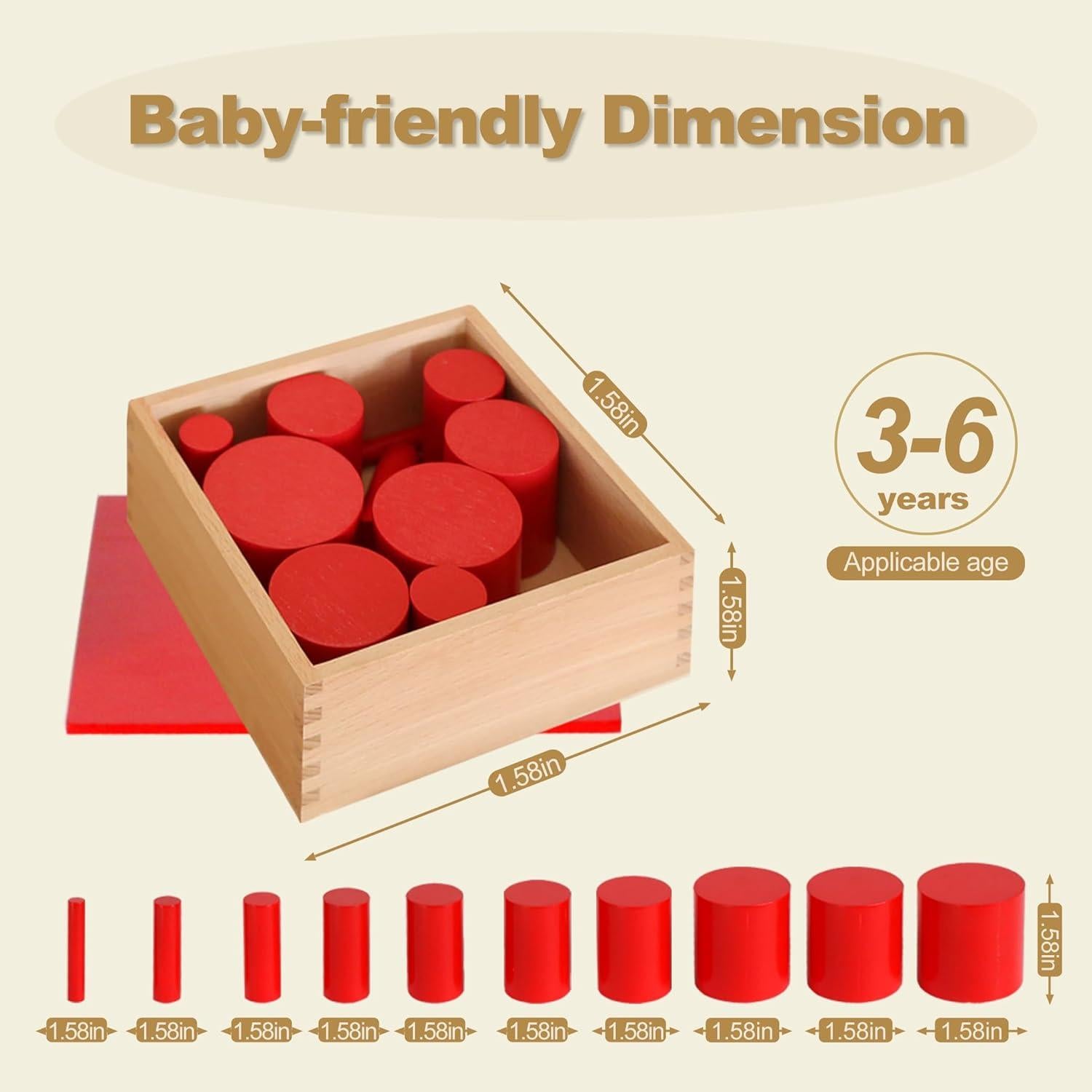 Juego de 4 Cilindros Sin Perilla Montessori Outlet 13.7cm