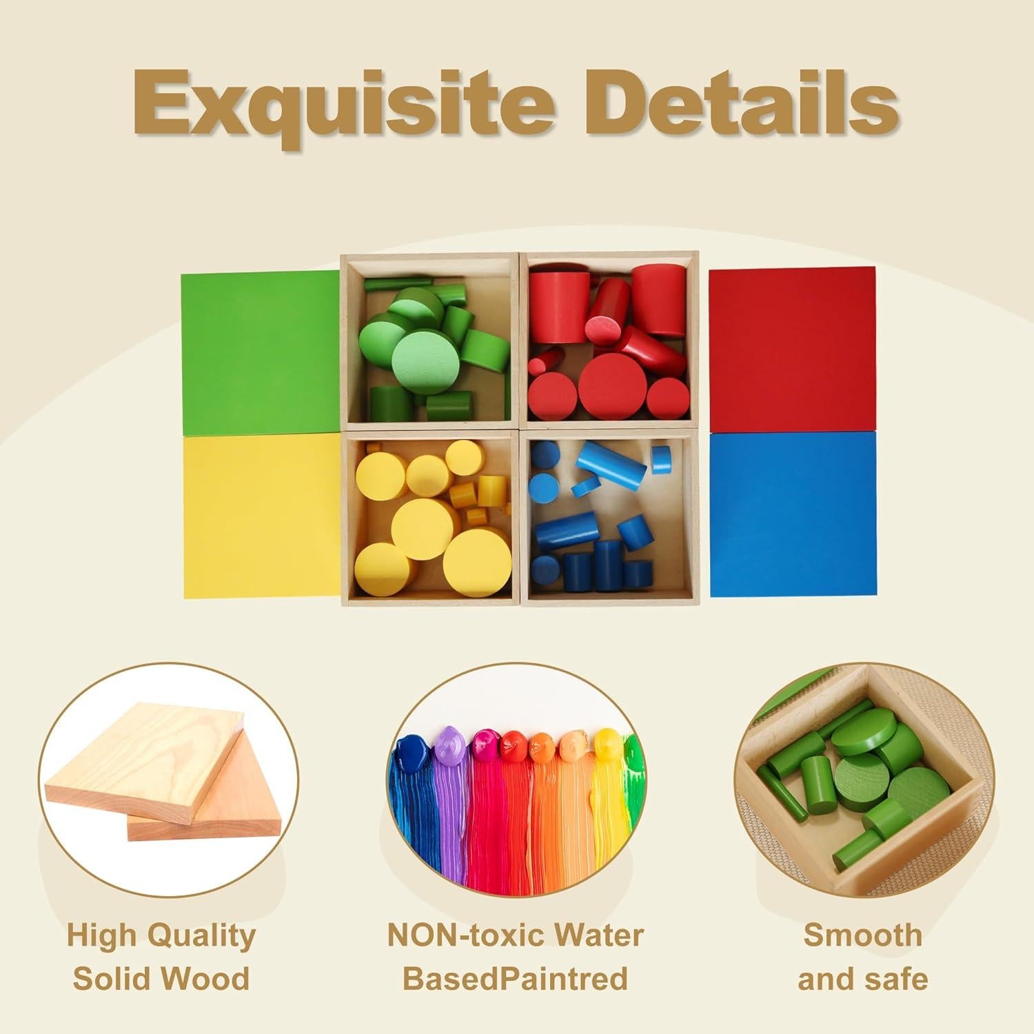 Juego de 4 Cilindros Sin Perilla Montessori Outlet 13.7cm