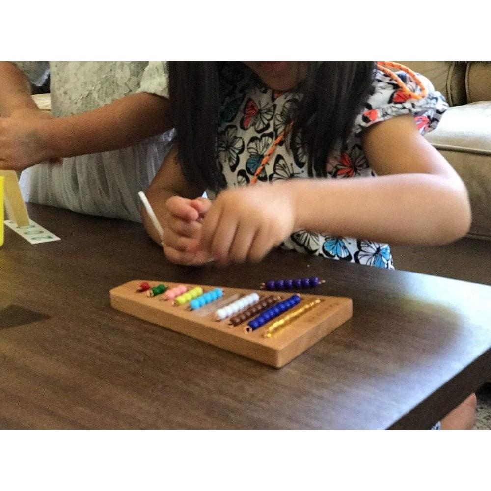 Juguete Montessori BOHS 6 Clavos y Escalera de Perlas 1-10