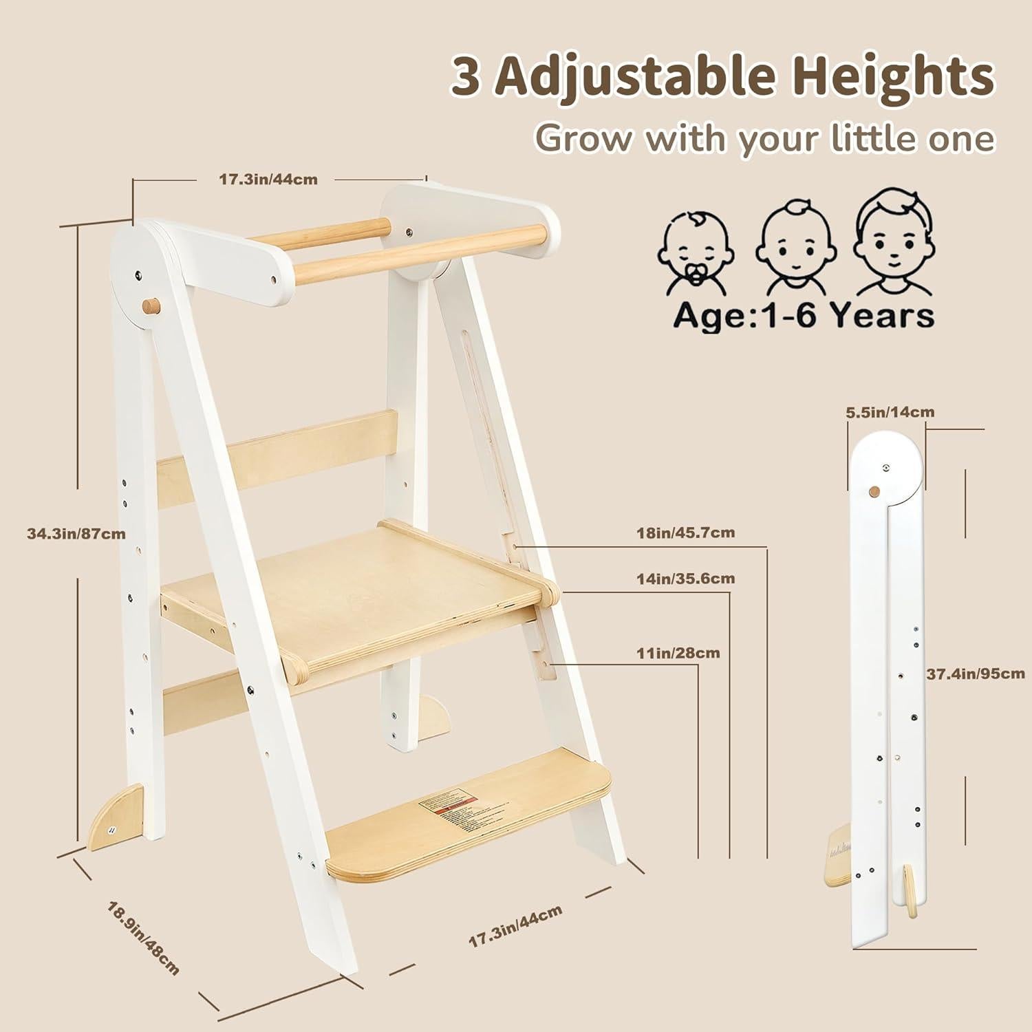 Torre Plegable Montessori TDKDHoming para Niños 1.5-6 años