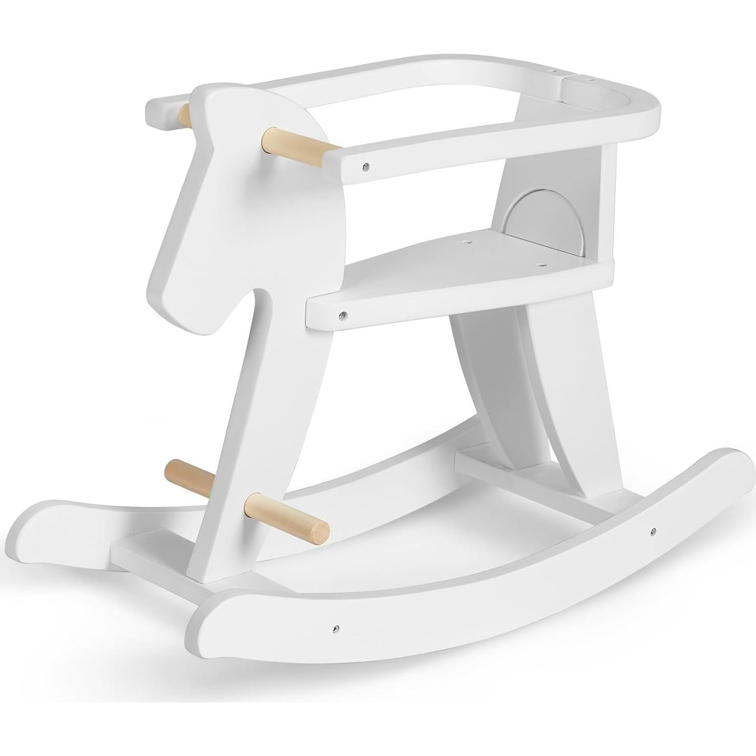 Caballo Balancín de Madera labebe para Bebés 12M+ Blanco