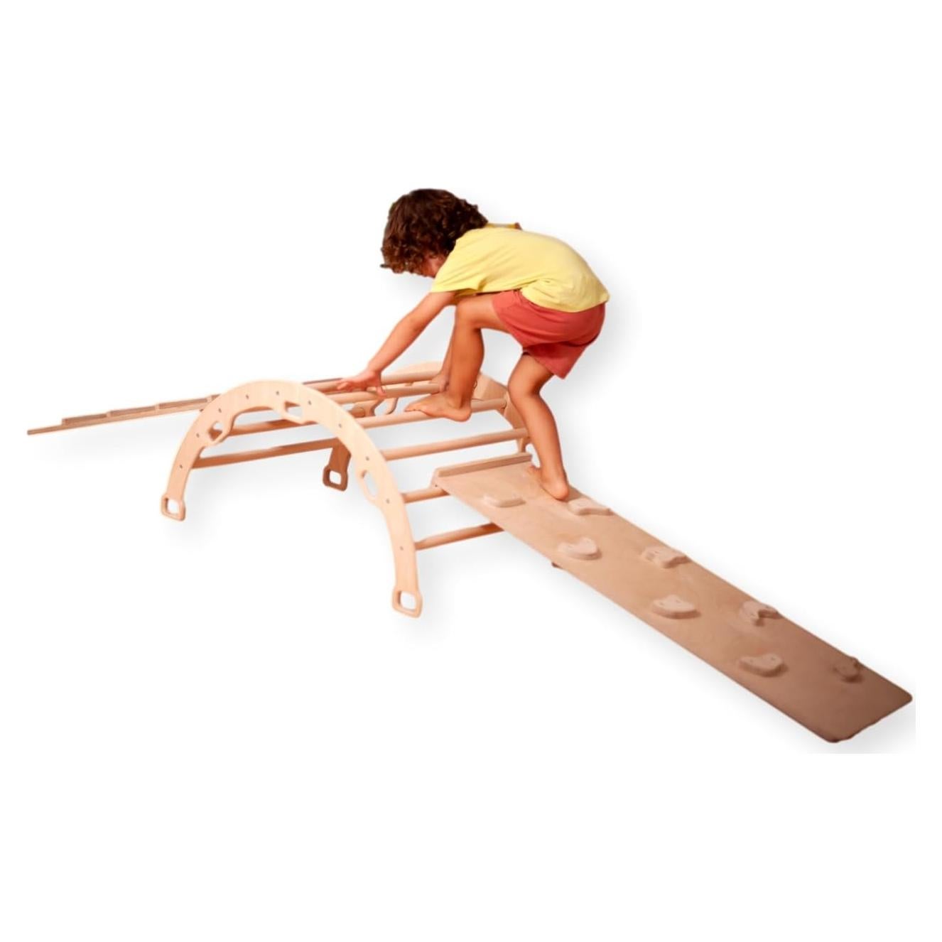 Arco de Escalada de Madera Montessori Kidodido con 2 Rampas