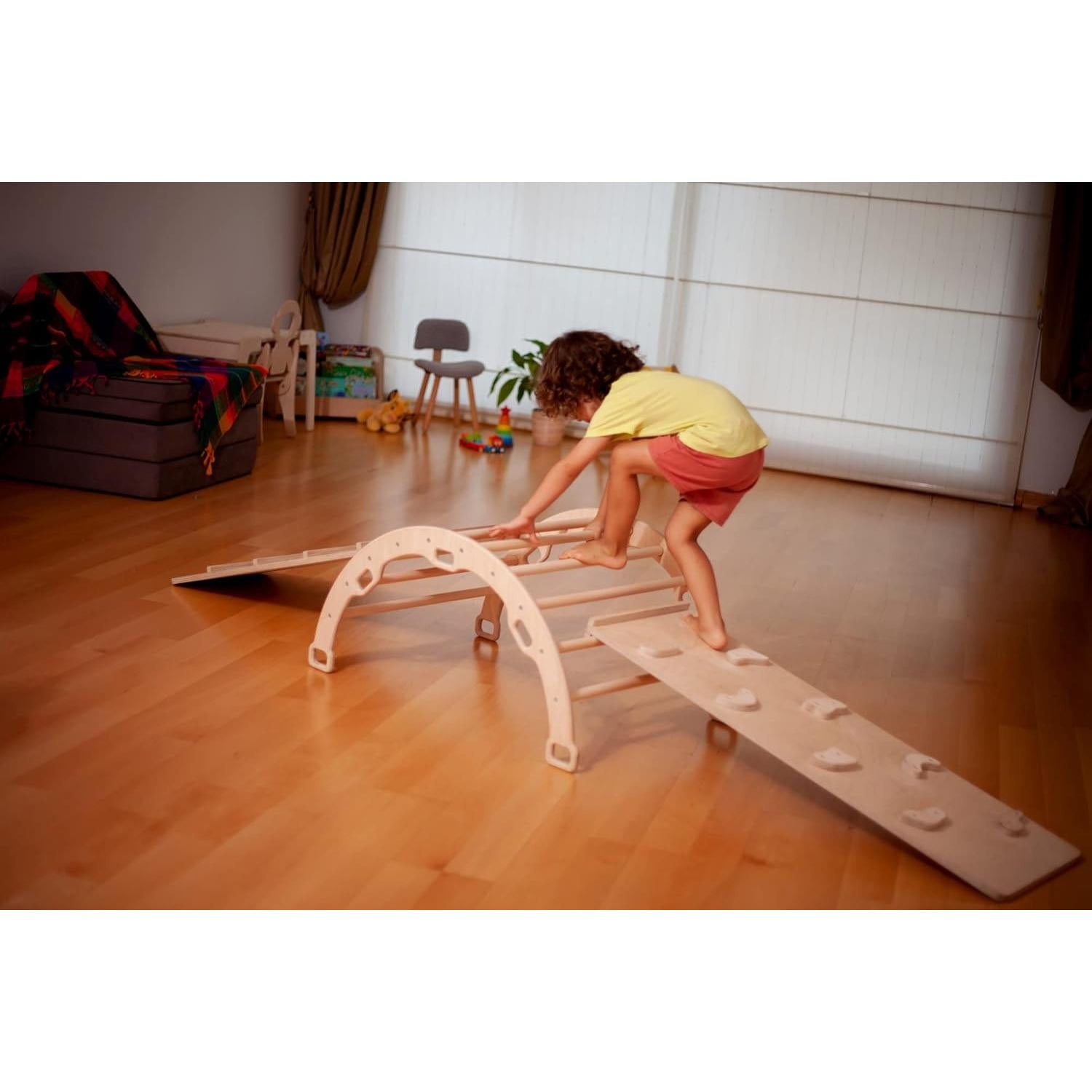 Arco de Escalada de Madera Montessori Kidodido con 2 Rampas