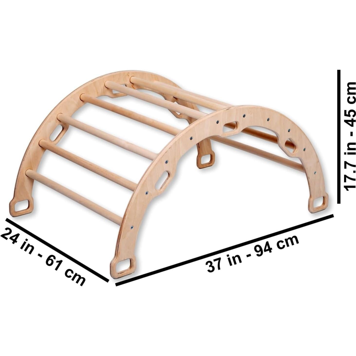 Arco de Escalada Montessori Kidodido con 2 Rampas - Madera Natural