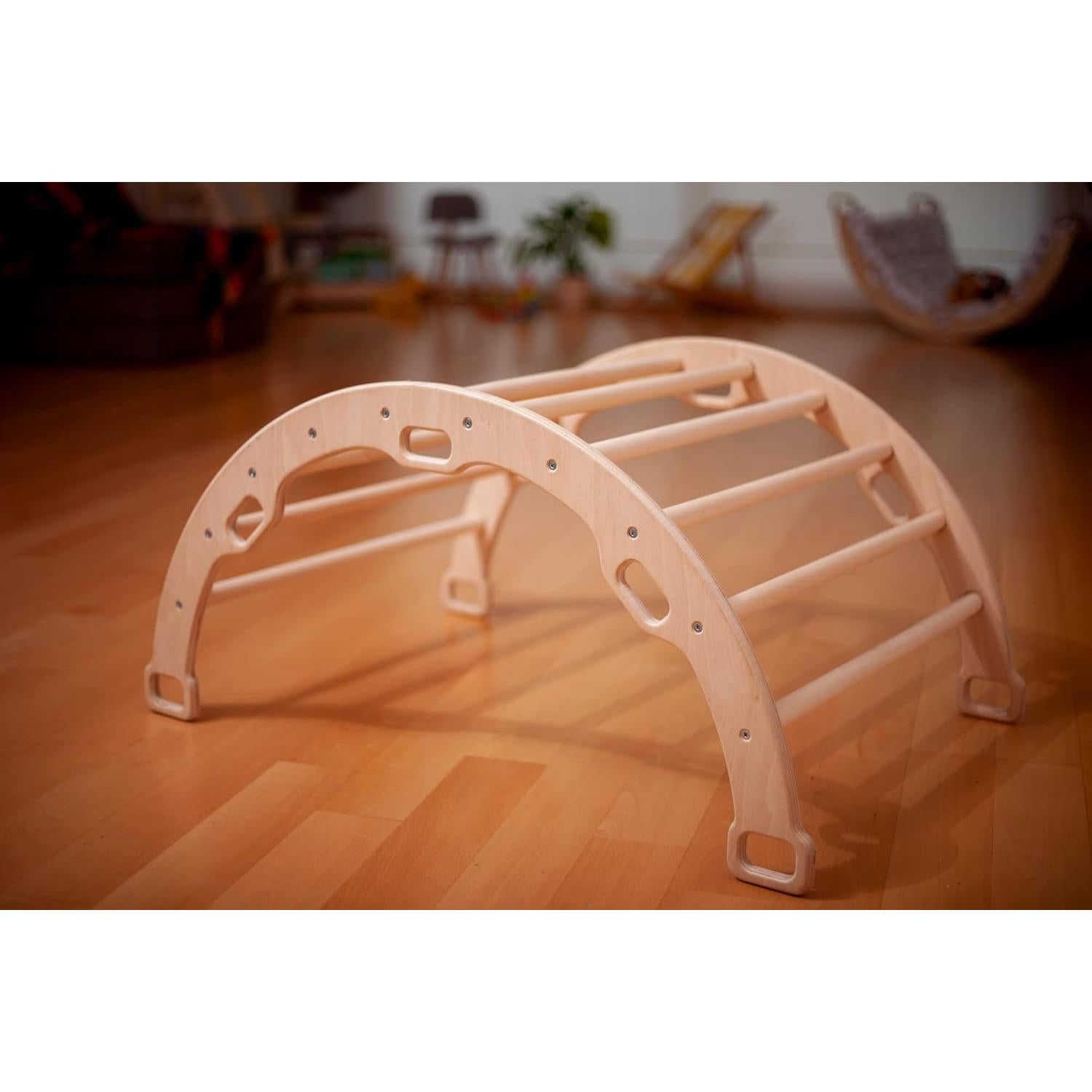 Arco de Escalada Montessori Kidodido con 2 Rampas - Madera Natural