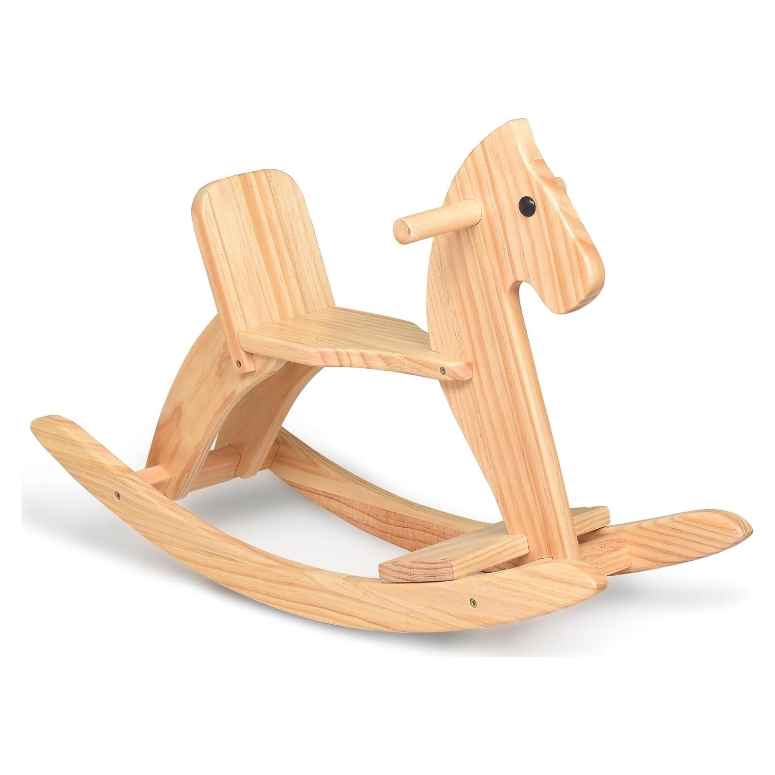 Caballo Balancín de Madera KRAND Natural para Niños 2-5 Años