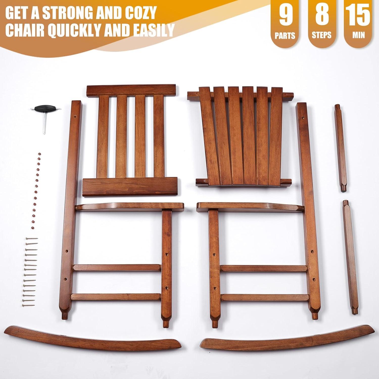 Mecedora de Madera GnL Recsports para Niños 6-10 Años Natural