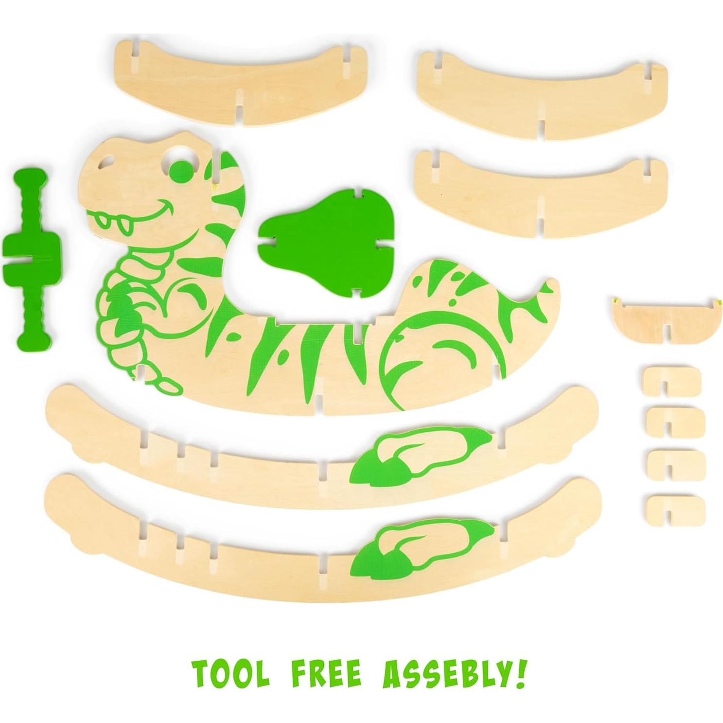 Caballito de Madera Dinosaurio Neutro para Niños 1-3 Años