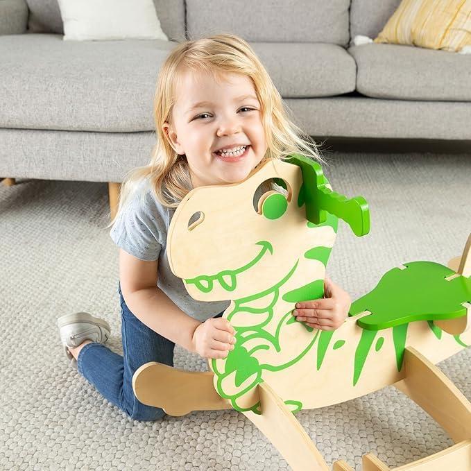Caballito de Madera Dinosaurio Neutro para Niños 1-3 Años
