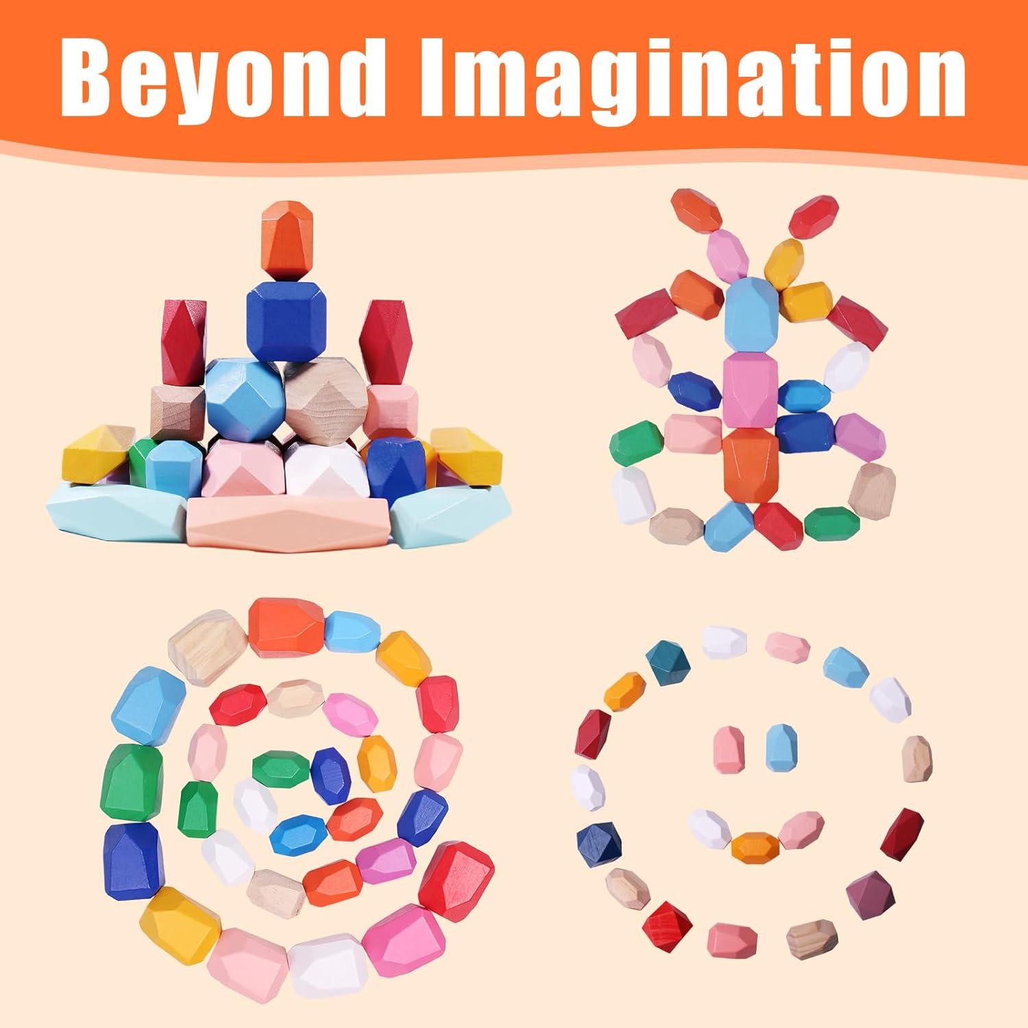 Bloques de Construcción de Madera Montessori 36 Piezas Juguete Educativo