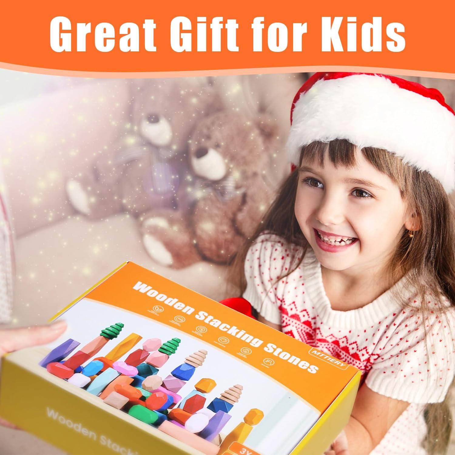 Bloques de Construcción de Madera Montessori 36 Piezas Juguete Educativo