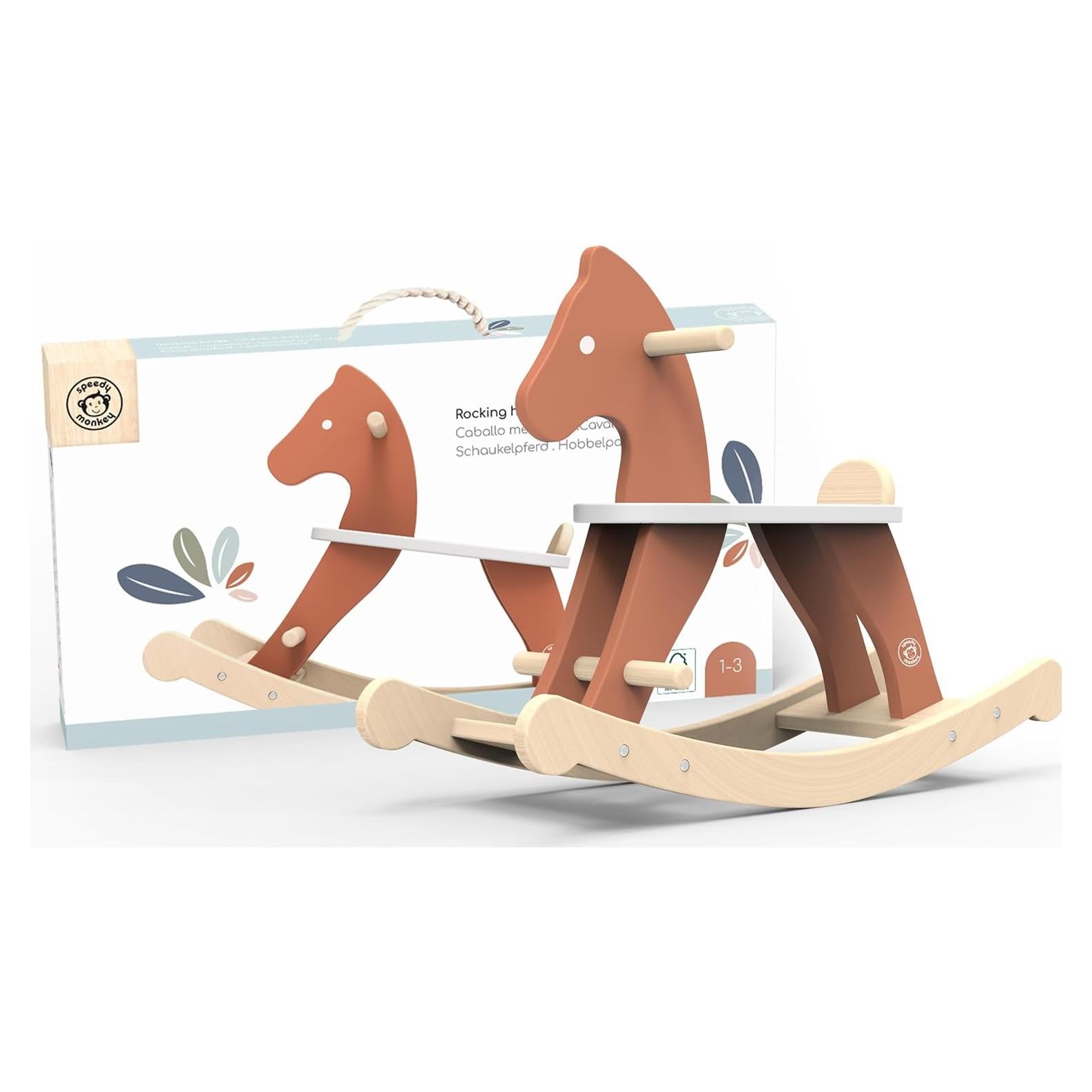 Caballo Balancín de Madera Speedy Monkey - Juguete Seguro 5.41 kg