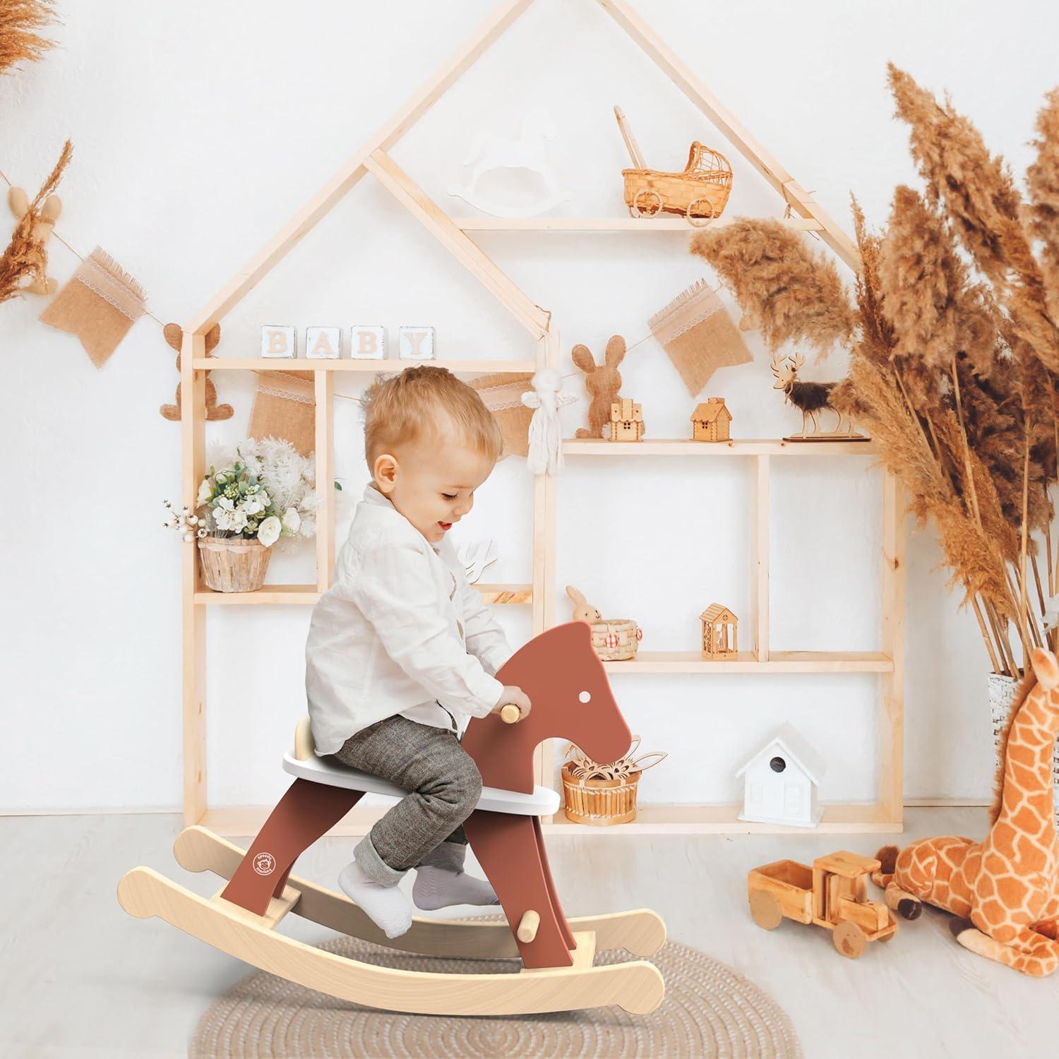 Caballo Balancín de Madera Speedy Monkey - Juguete Seguro 5.41 kg