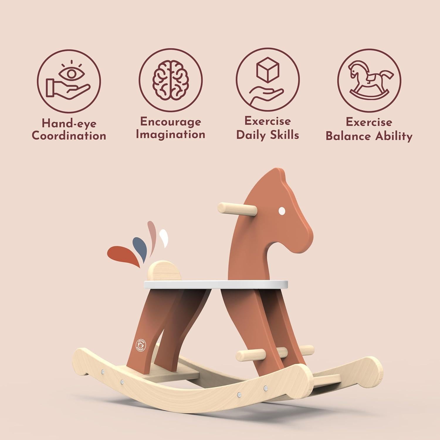 Caballo Balancín de Madera Speedy Monkey - Juguete Seguro 5.41 kg