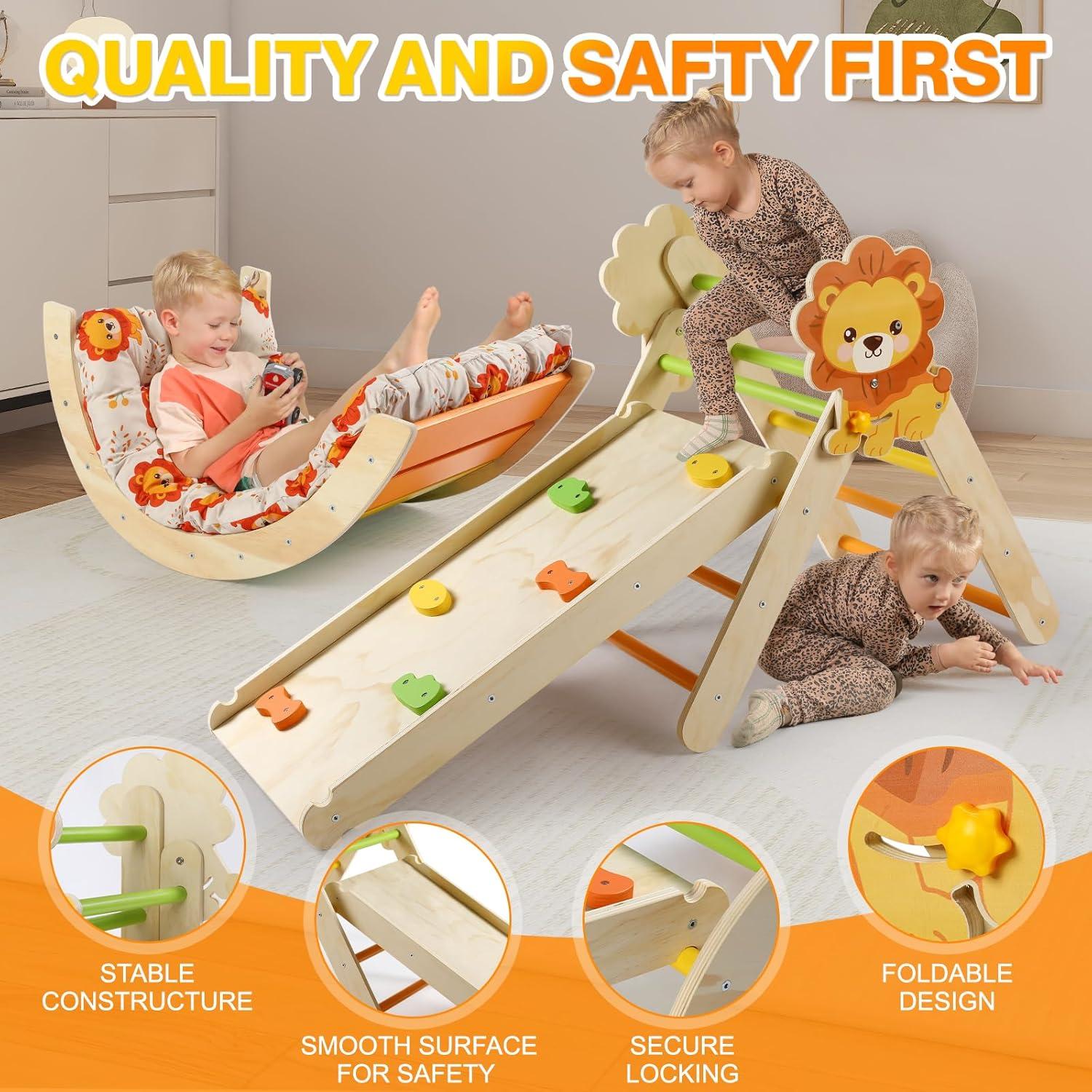 Conjunto Triángulo Pikler Yopnoyik con Cojín 7 en 1 para Niños