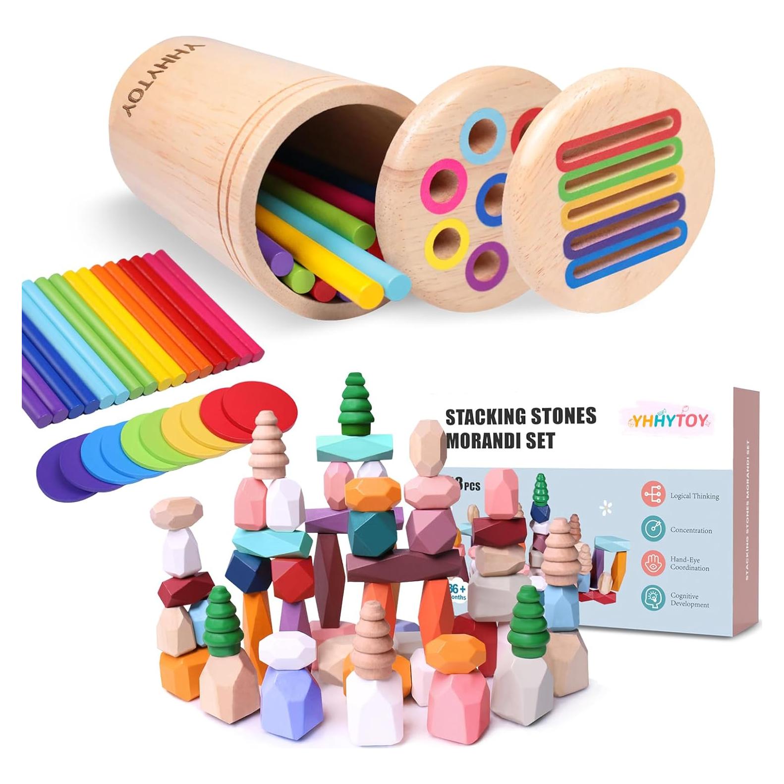 Juguetes Montessori de Madera YHHYTOY para Niños 2-6 Años