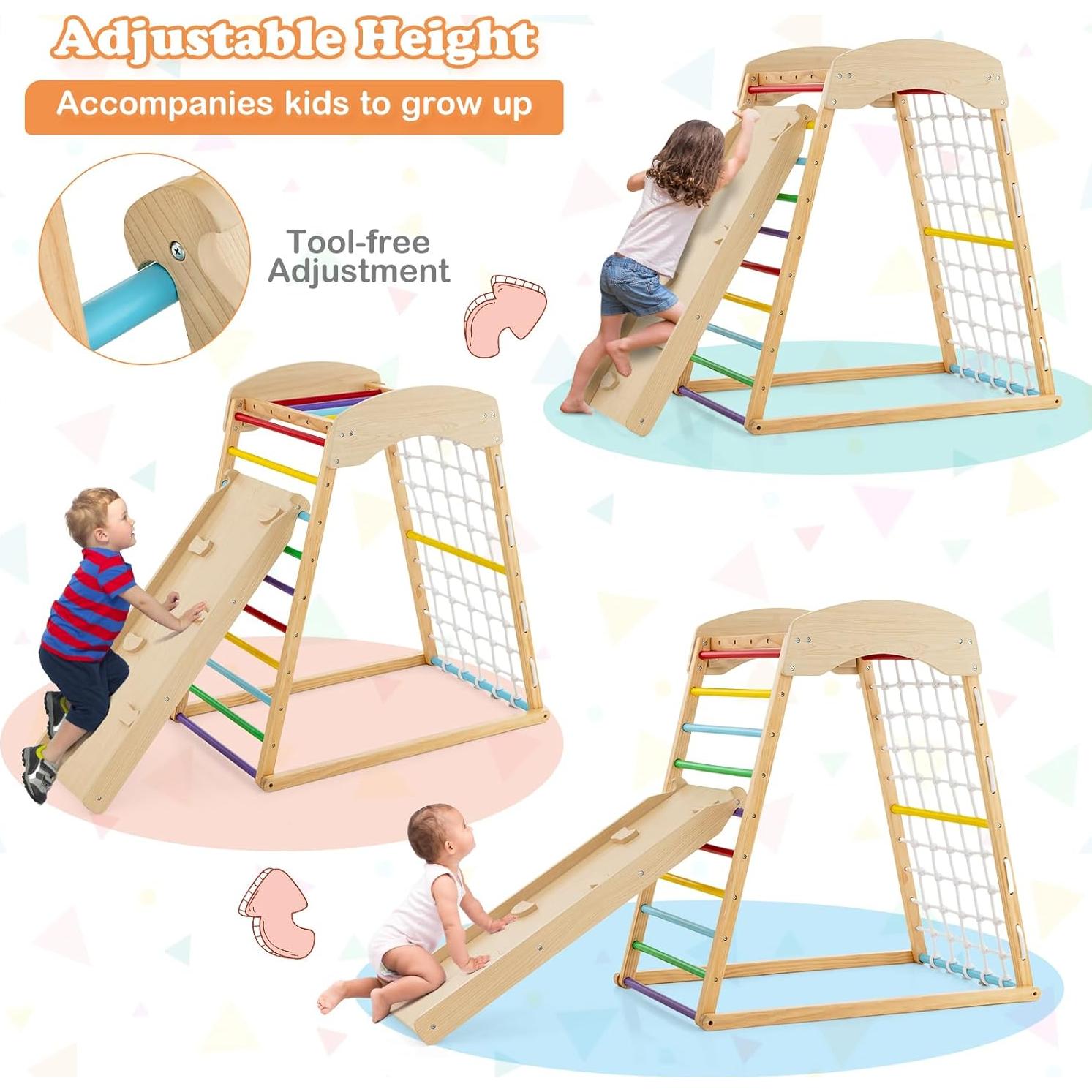 Gimnasio Interior GLACER Arcoíris con Resbaladilla y Escalera