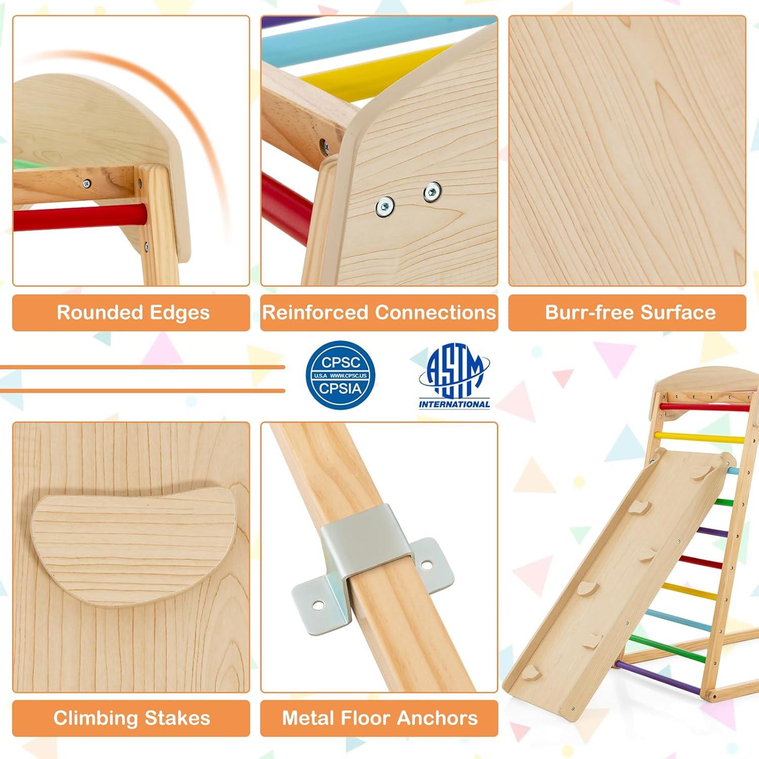 Gimnasio Interior GLACER Arcoíris con Resbaladilla y Escalera