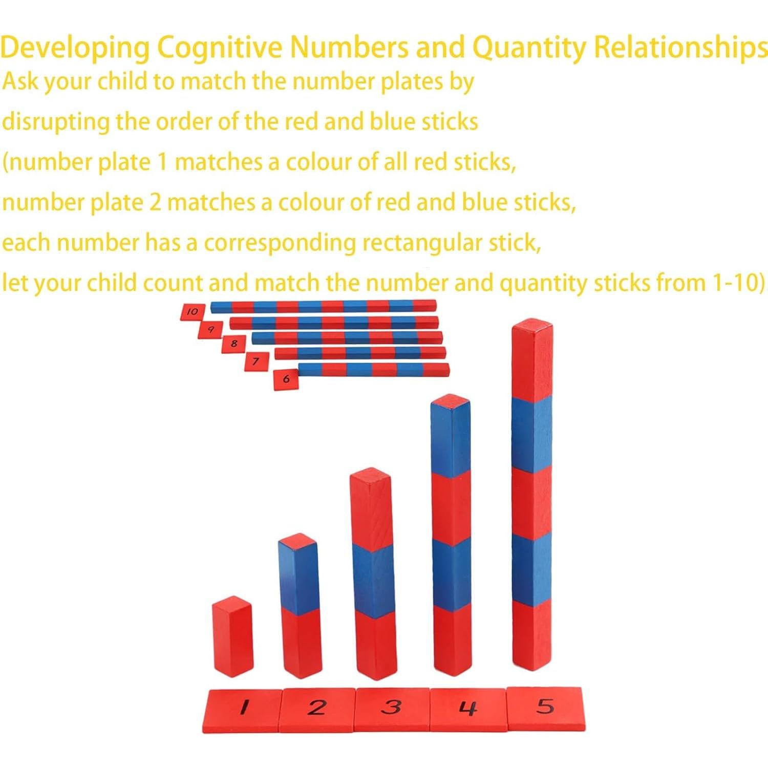 Barras Numéricas Montessori Jerliflyer - Juego Educativo 1-10