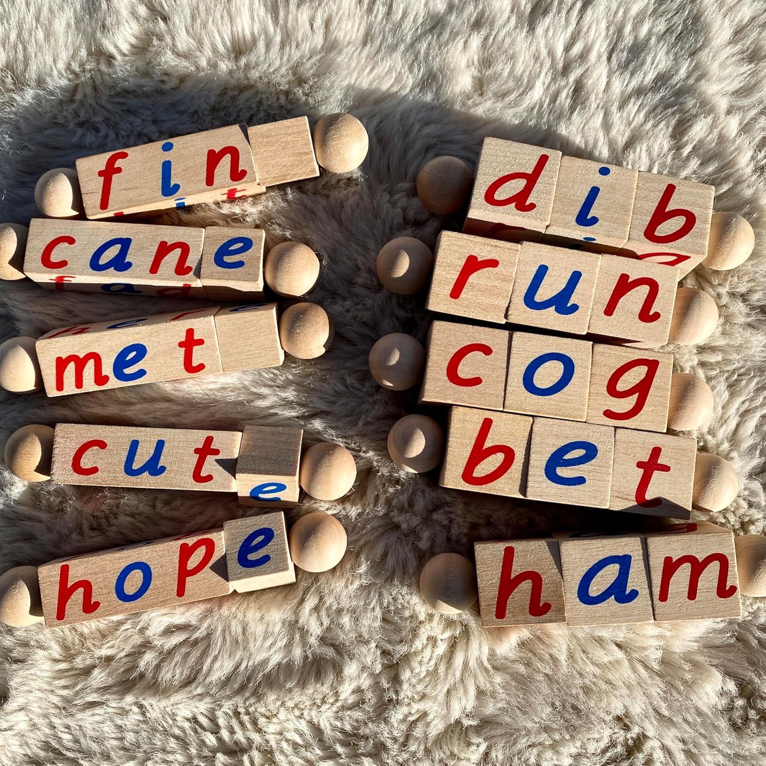 Conjunto de Bloques de Lectura Fonética y Silenciosa Quality Montessori - 10 Varillas Educativas