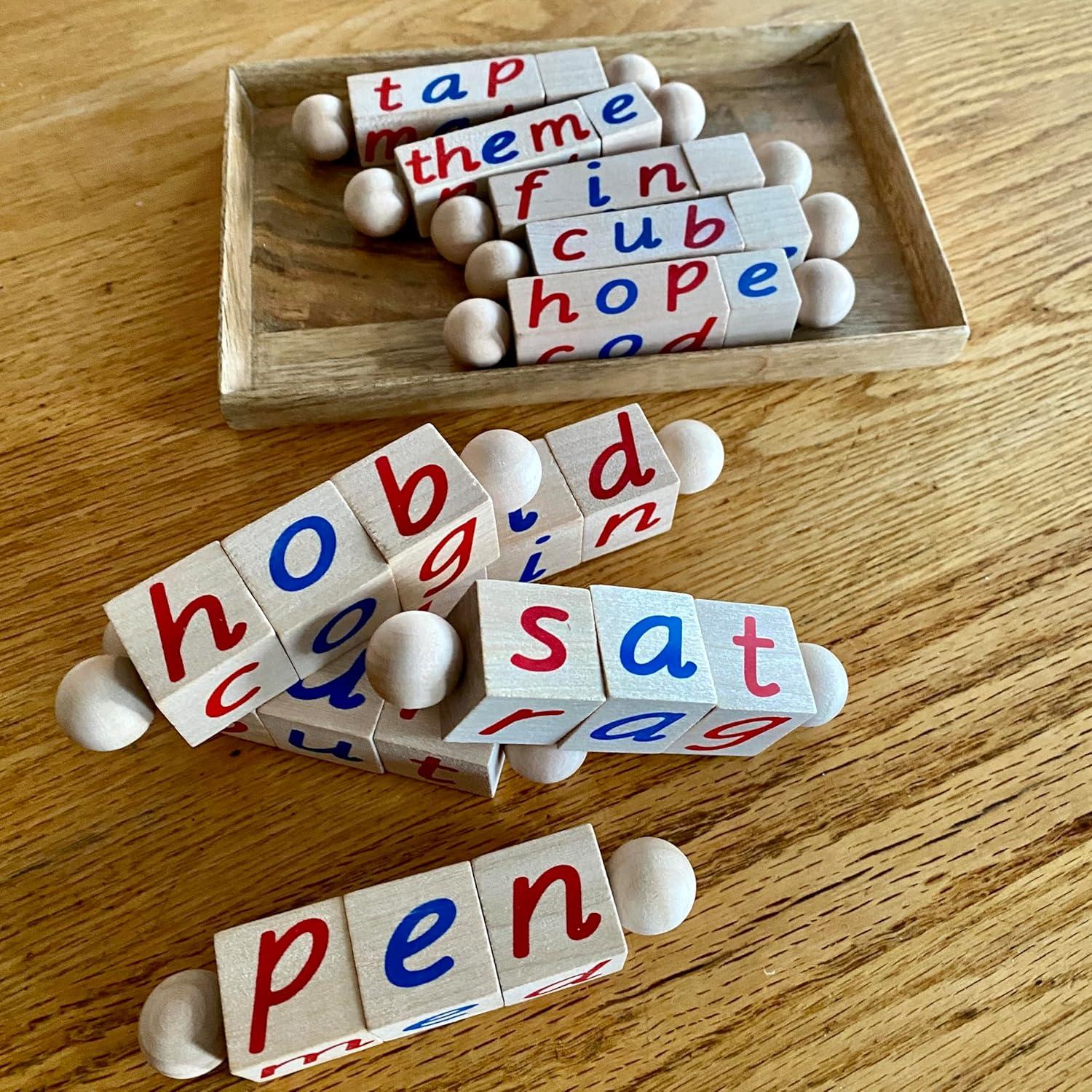 Conjunto de Bloques de Lectura Fonética y Silenciosa Quality Montessori - 10 Varillas Educativas