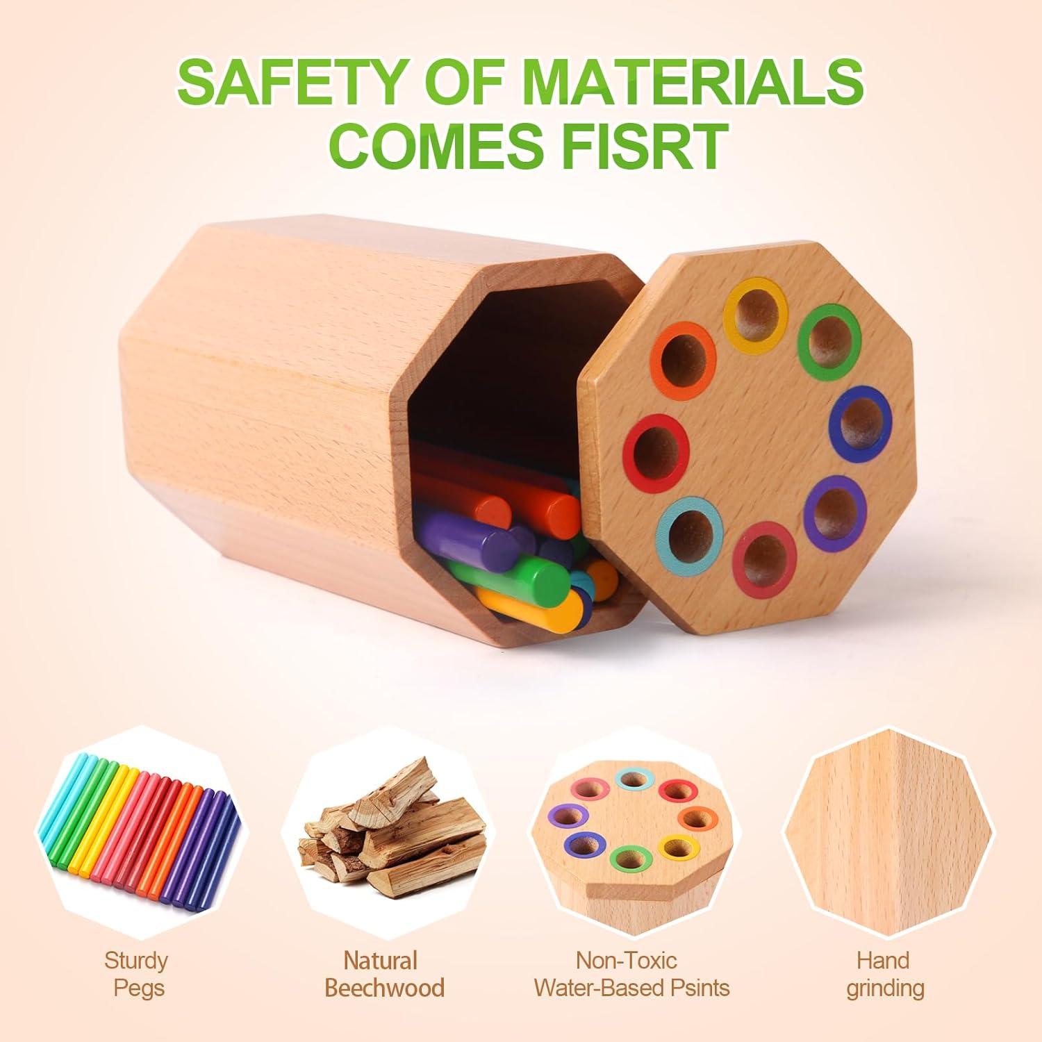 Juguete Montessori de Clasificación de Colores de Madera - Baiyigs