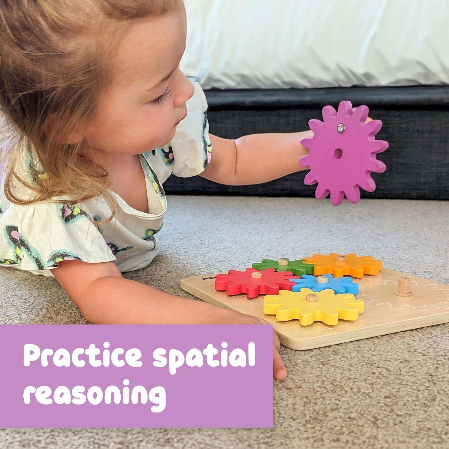 Tablero de Engranajes de Madera Learning Advantage 6 Piezas