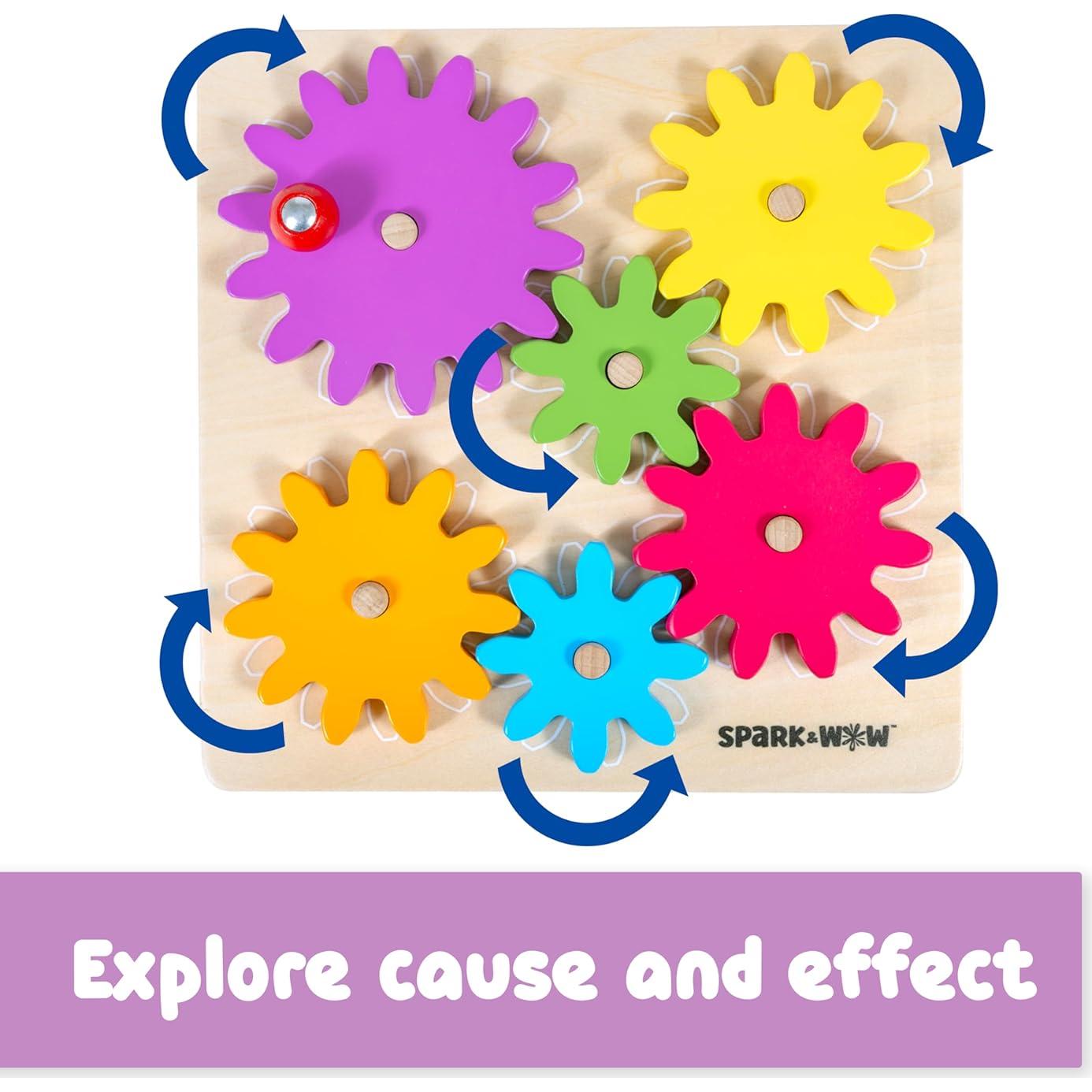 Tablero de Engranajes de Madera Learning Advantage 6 Piezas