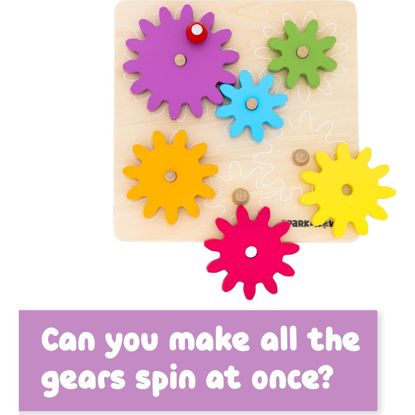 Tablero de Engranajes de Madera Learning Advantage 6 Piezas