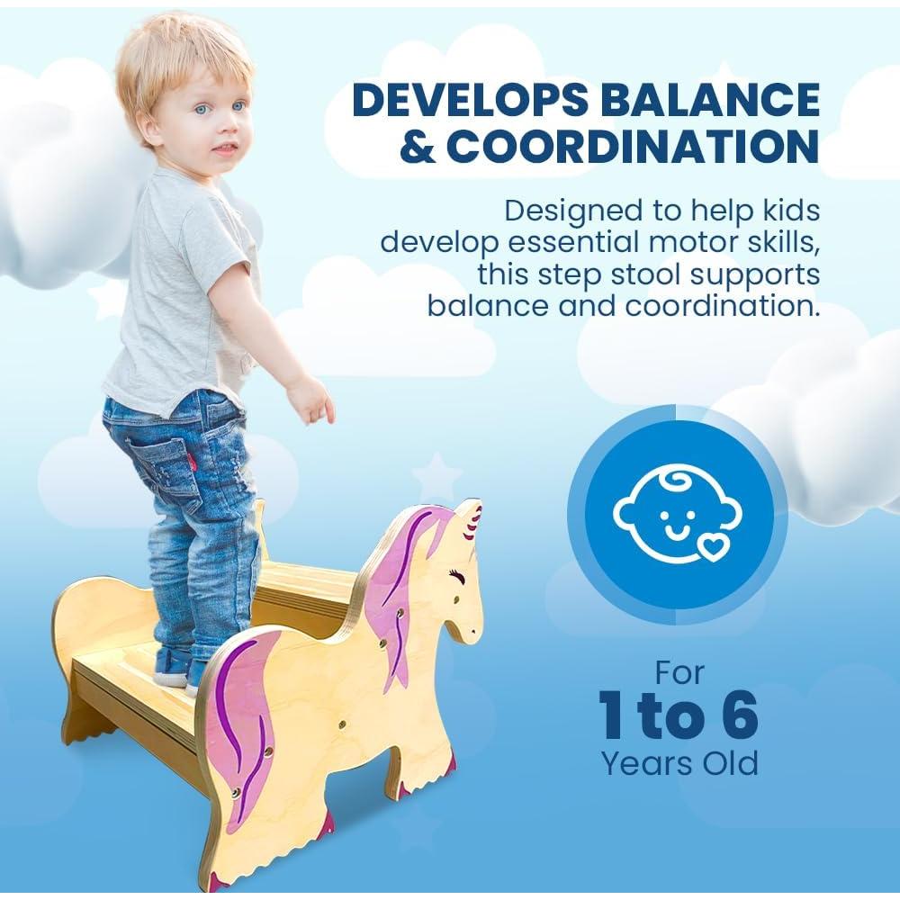 Escalera Antideslizante para Niños Motherly Haven Unicornio