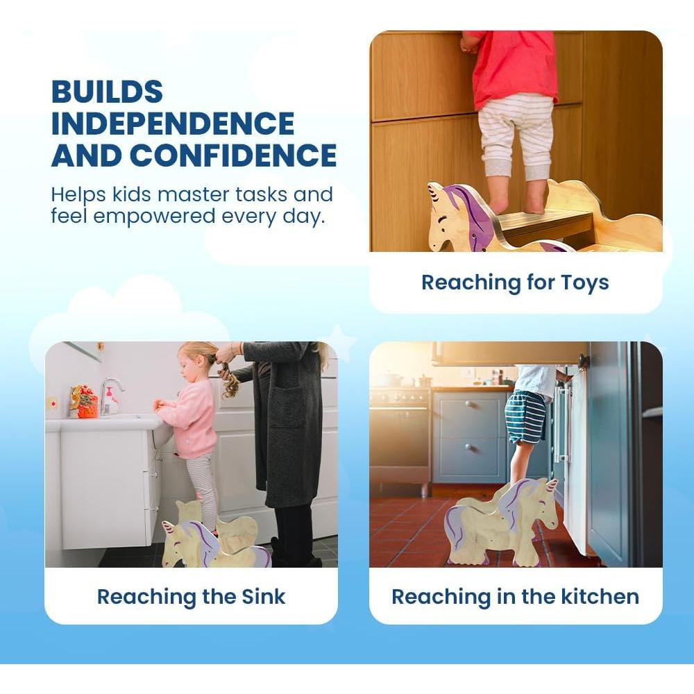 Escalera Antideslizante para Niños Motherly Haven Unicornio