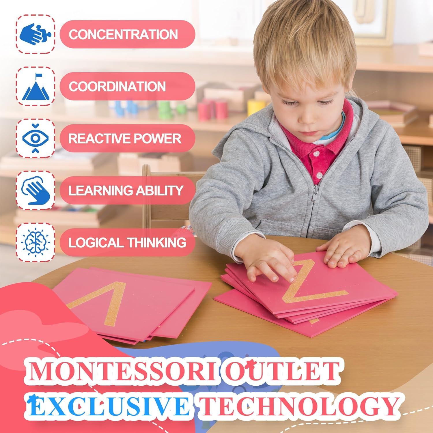 Letras de Lija en Mayúsculas Montessori Outlet - 26 Piezas