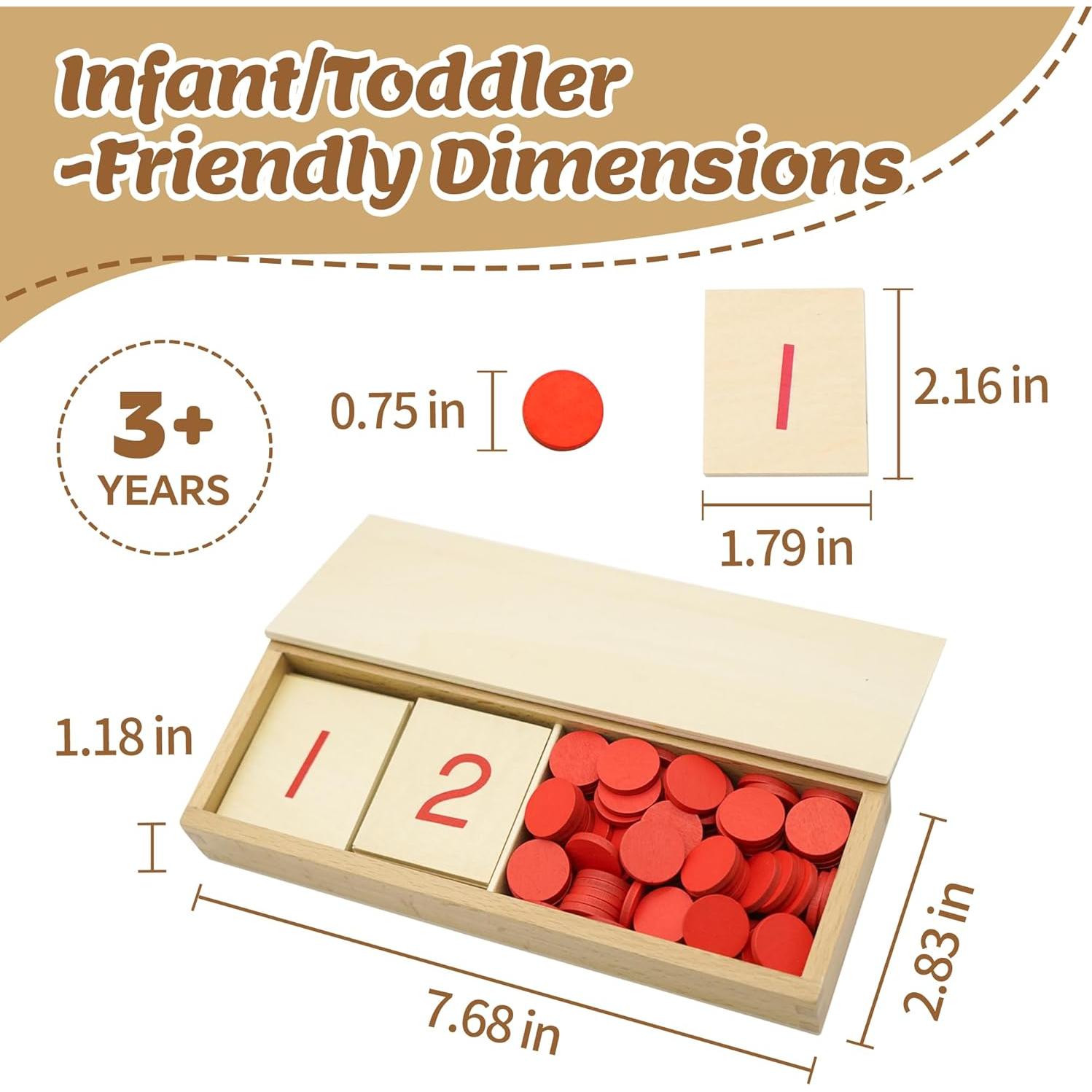 Contadores de Matemáticas Montessori Kinder Park 1-10 con Tarjetas