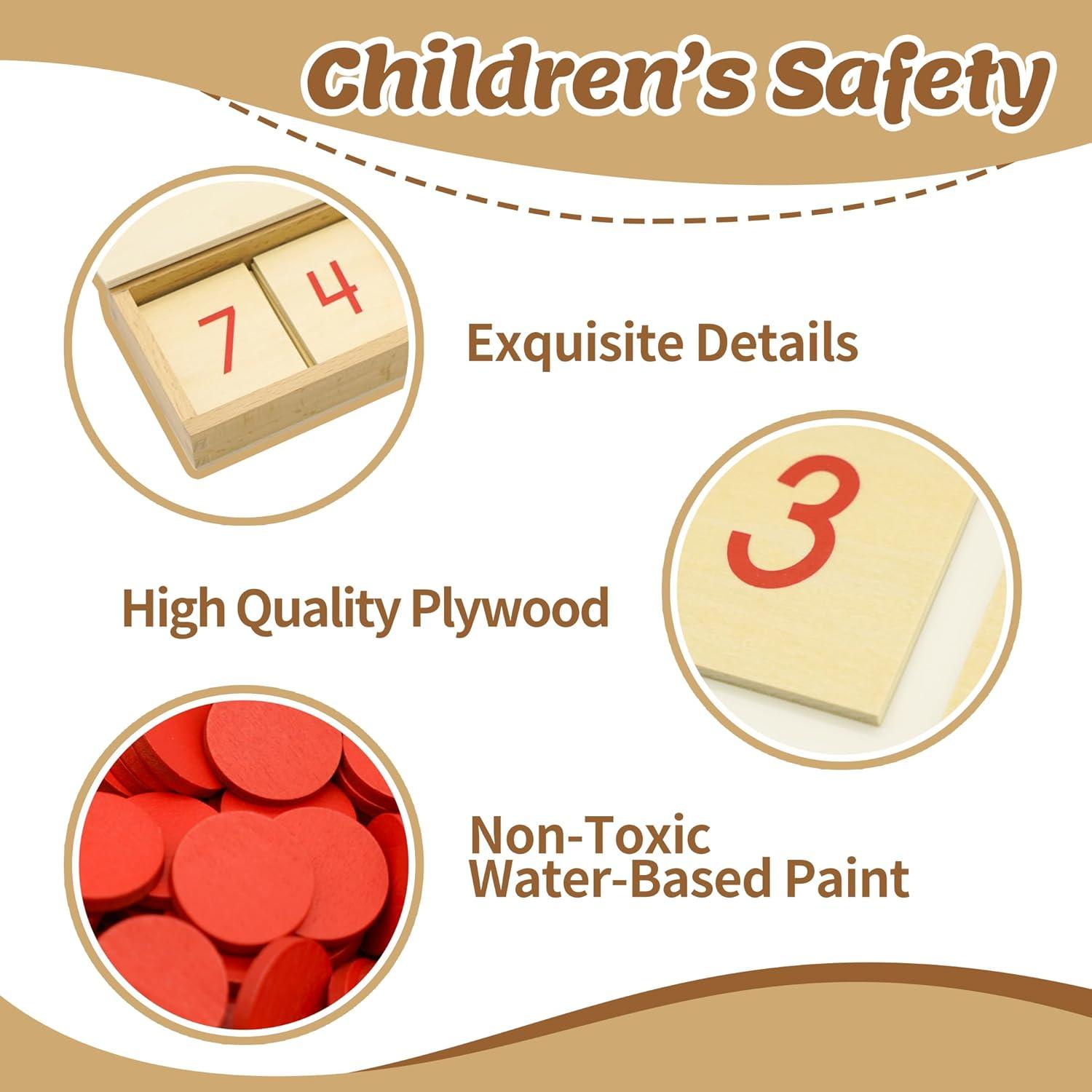 Contadores de Matemáticas Montessori Kinder Park 1-10 con Tarjetas