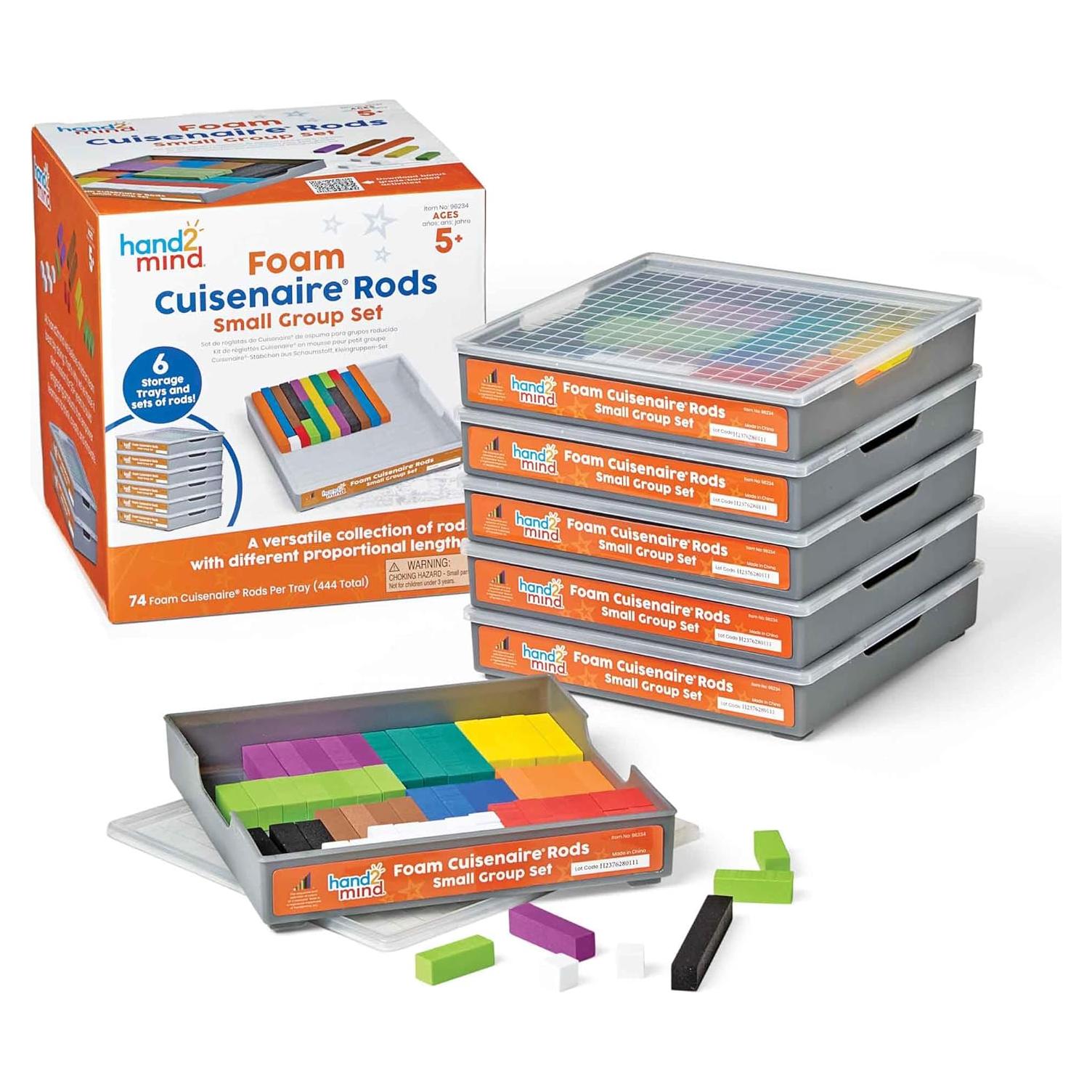 Varillas de Cuisenaire de Espuma hand2mind - 6 Juegos de 74
