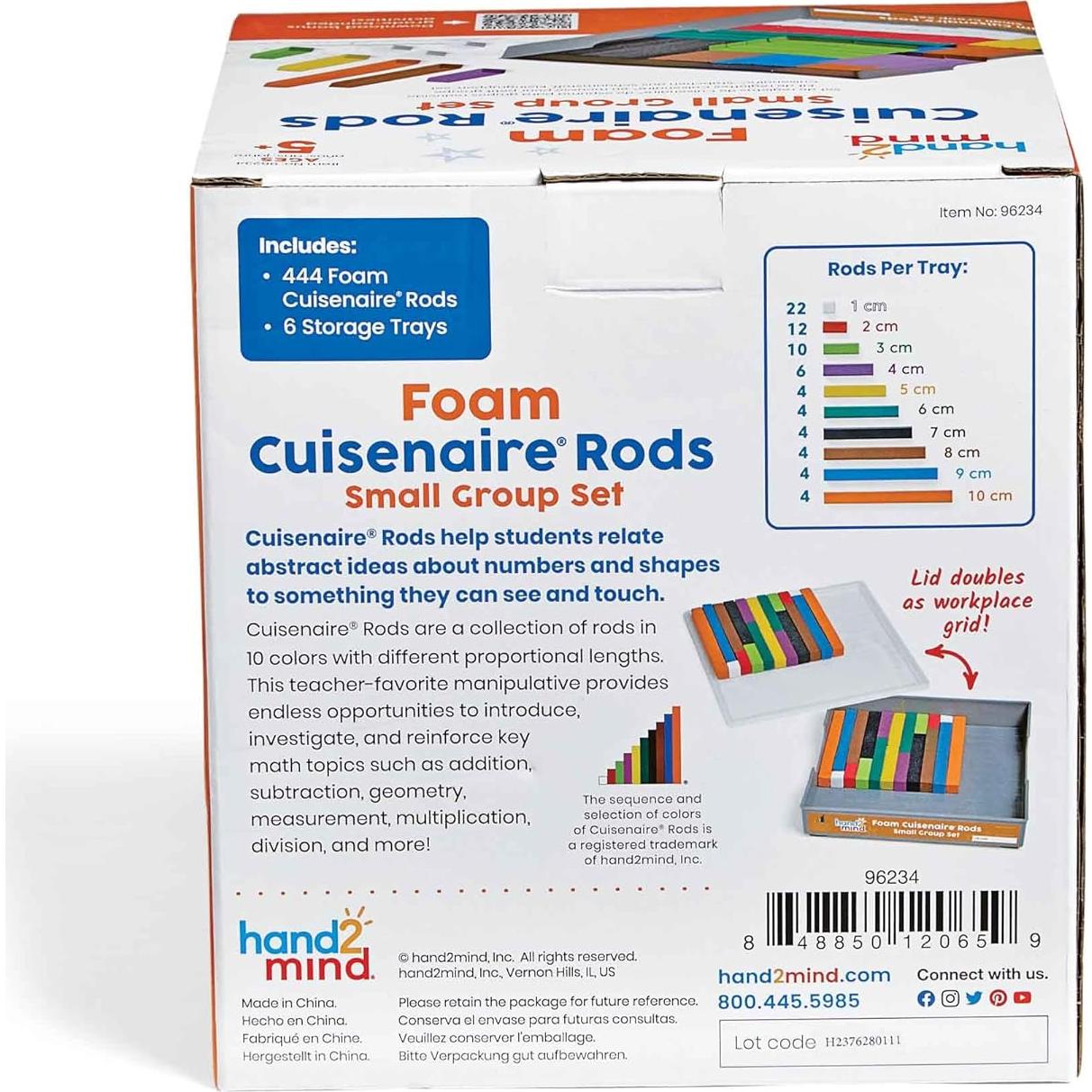 Varillas de Cuisenaire de Espuma hand2mind - 6 Juegos de 74