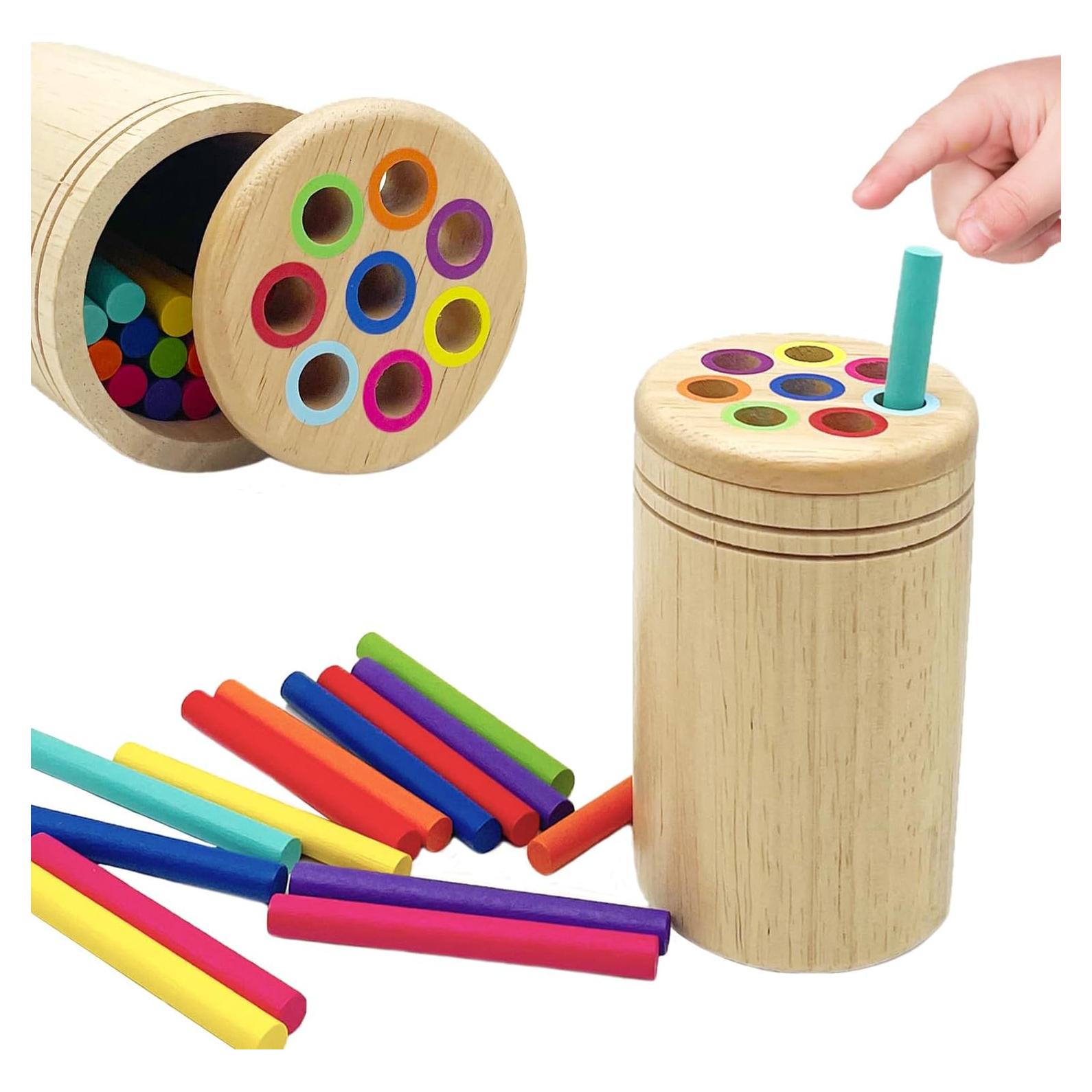 Juguete Montessori de Clasificación de Madera RGEHTE 10 Palitos