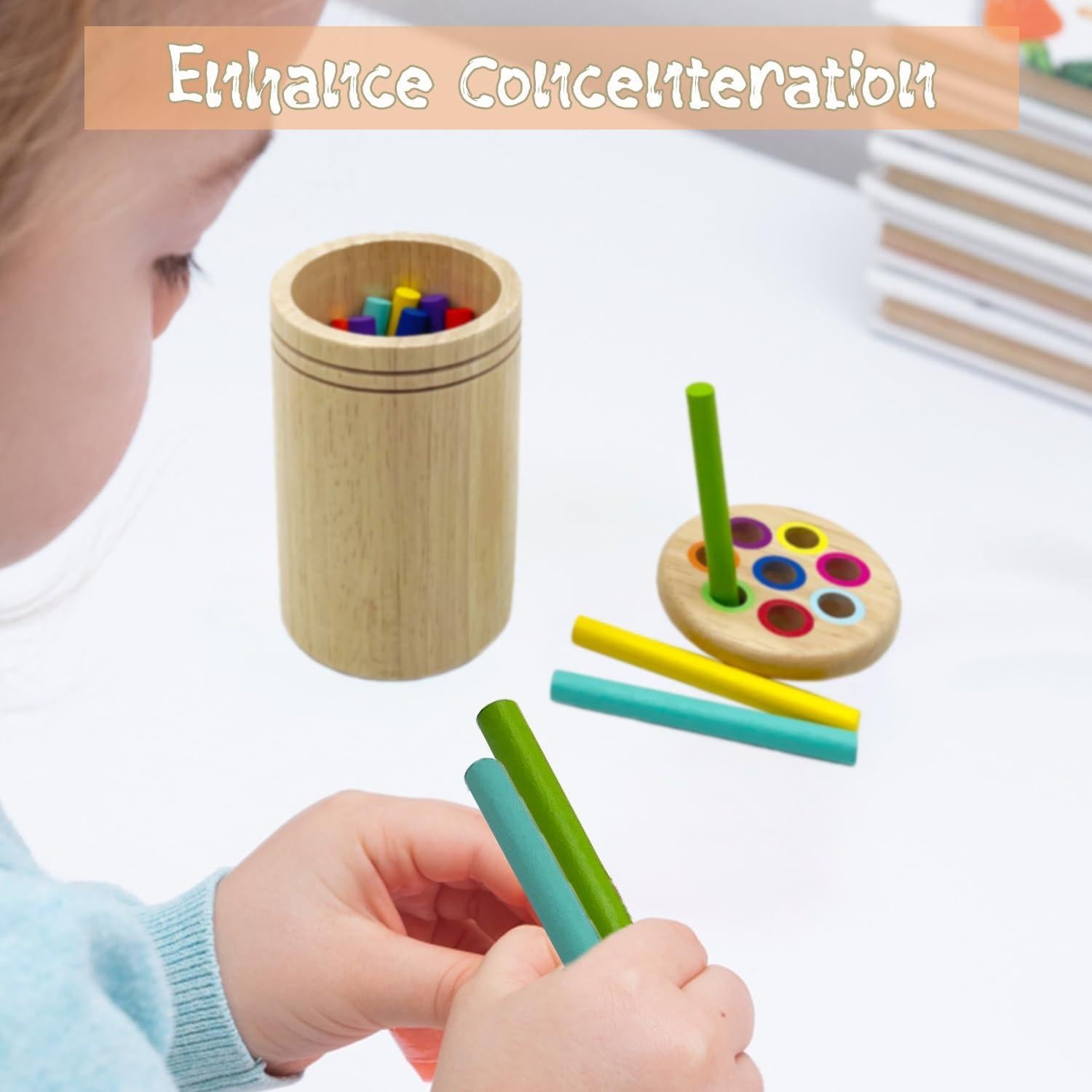 Juguete Montessori de Clasificación de Madera RGEHTE 10 Palitos