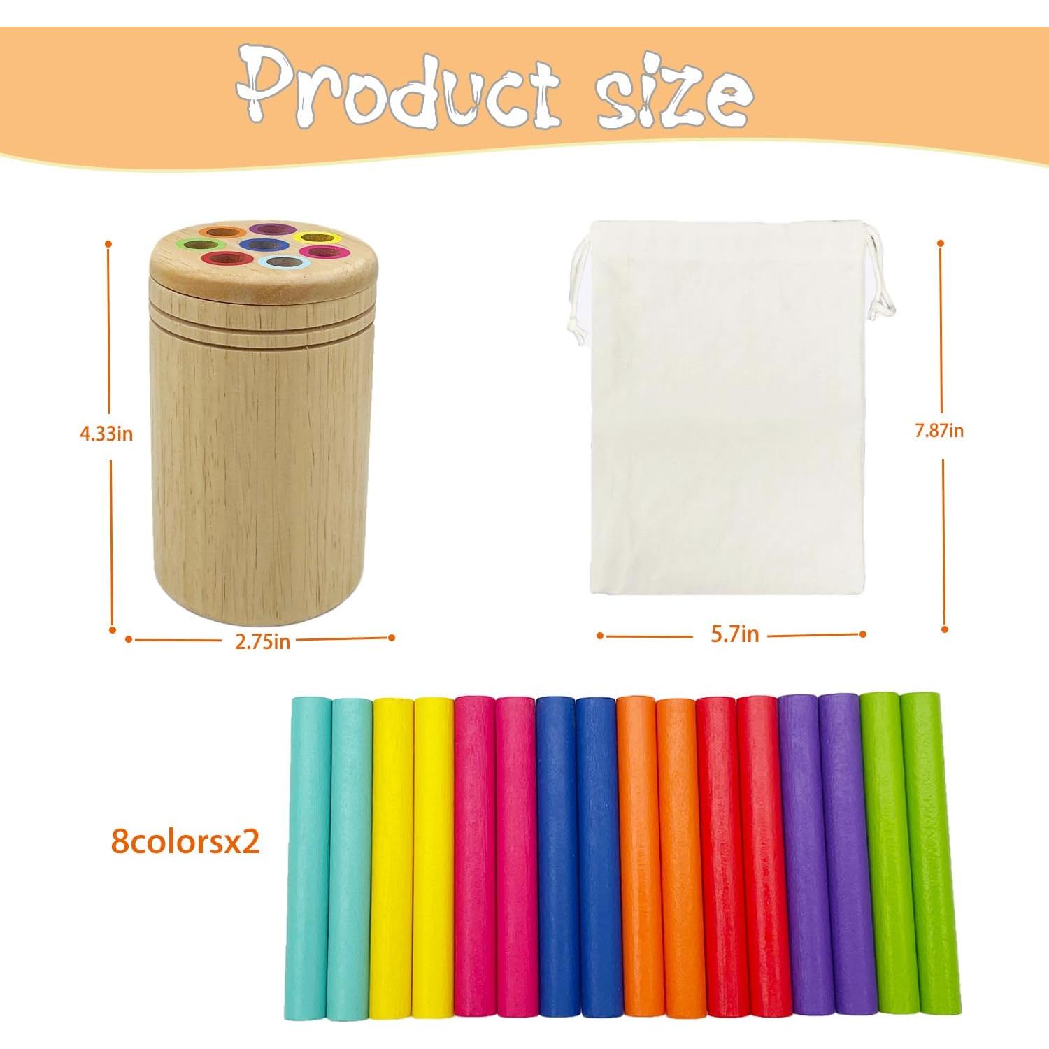 Juguete Montessori de Clasificación de Madera RGEHTE 10 Palitos