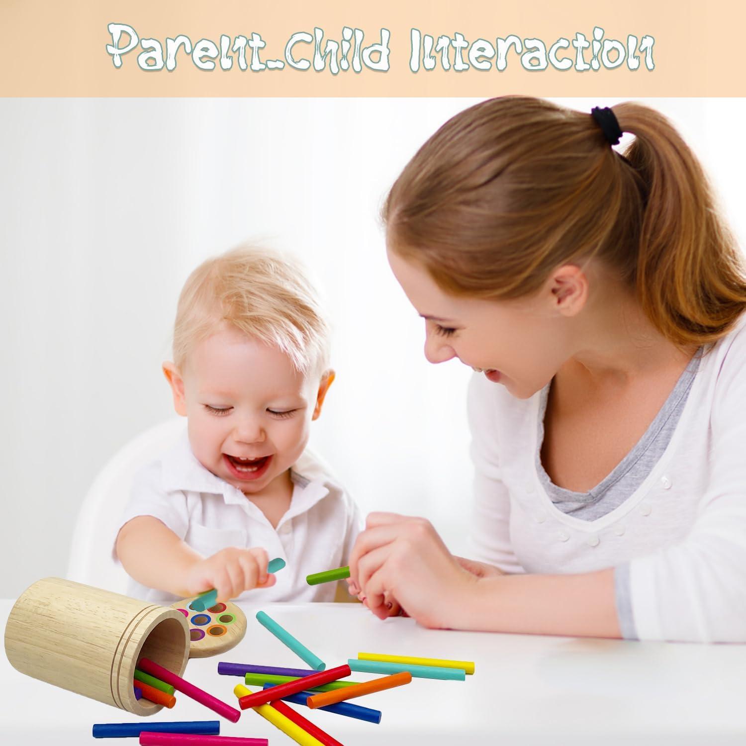 Juguete Montessori de Clasificación de Madera RGEHTE 10 Palitos