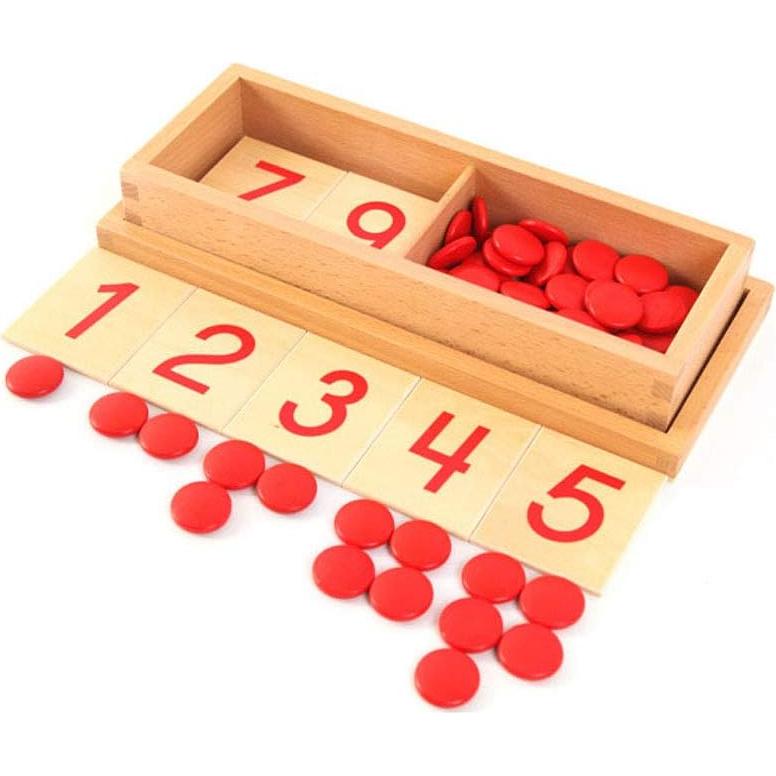 Material de Matemáticas Montessori Fly Whale con Tarjetas y Contadores