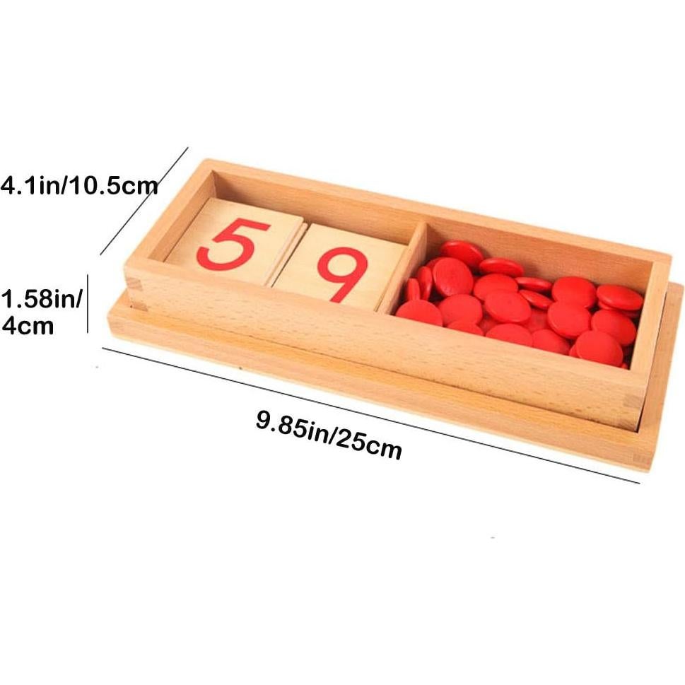 Material de Matemáticas Montessori Fly Whale con Tarjetas y Contadores