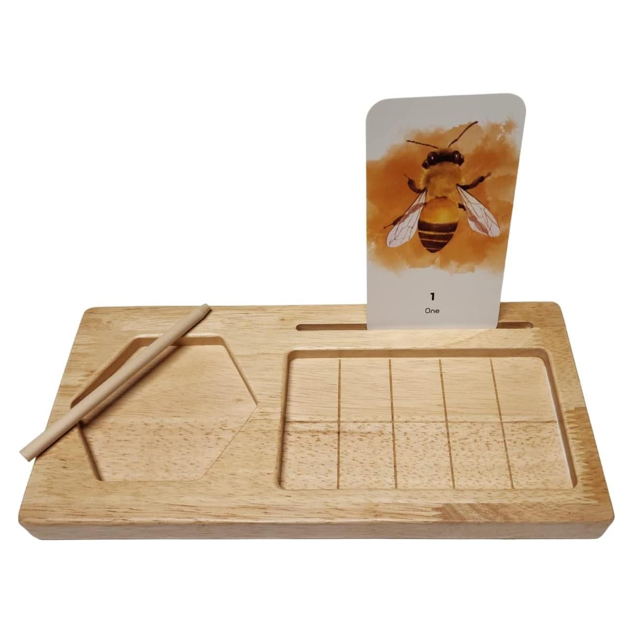 Juego de Tablero Montessori Bambeani - Diez Cuadrados de Madera
