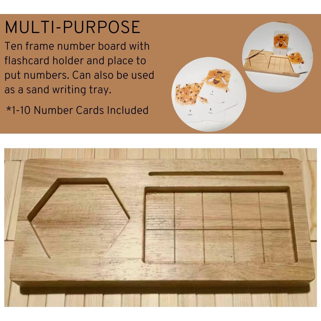 Juego de Tablero Montessori Bambeani - Diez Cuadrados de Madera