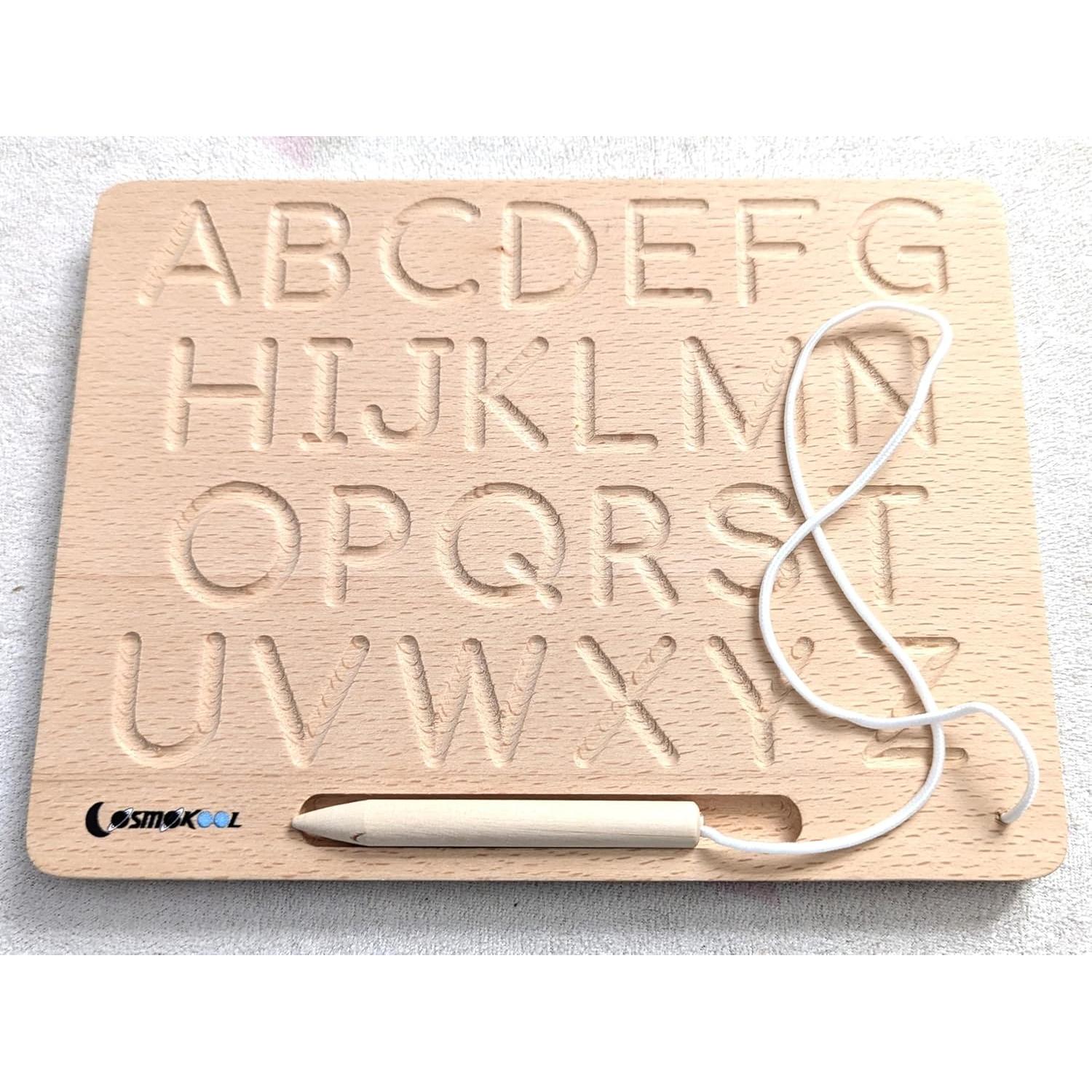 Tablero de Trazado del Alfabeto Montessori CosmoKool - Doble Cara ABC/abc