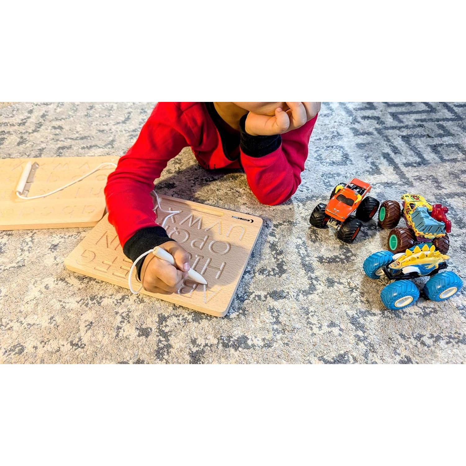 Tablero de Trazado del Alfabeto Montessori CosmoKool - Doble Cara ABC/abc