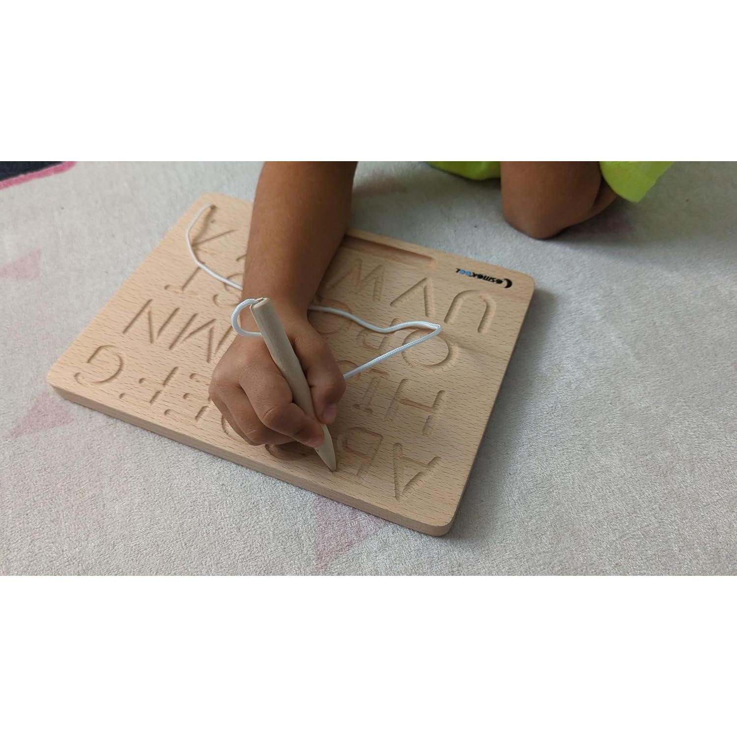 Tablero de Trazado del Alfabeto Montessori CosmoKool - Doble Cara ABC/abc