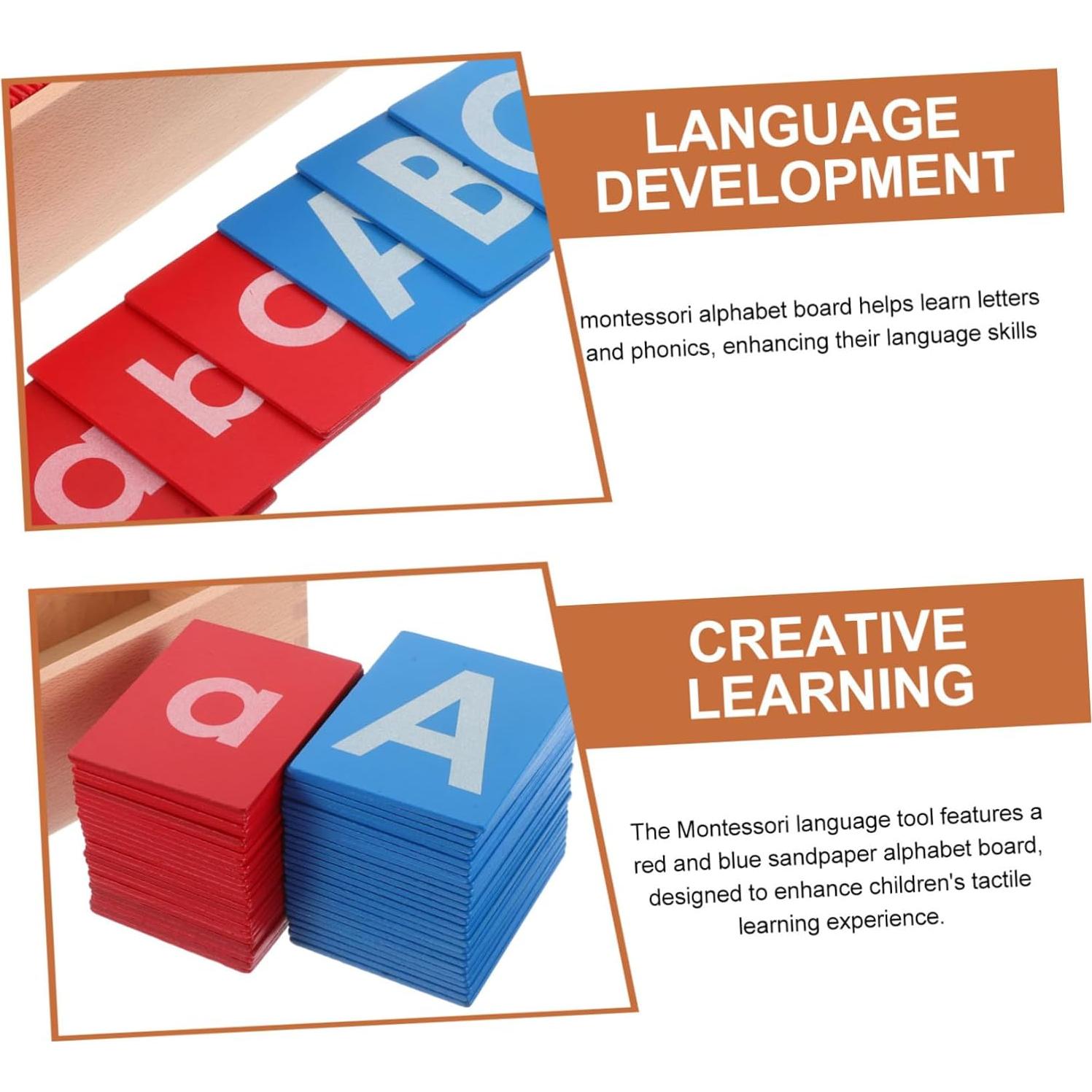 Tablero de Alfabeto Montessori Garneck - Letras Táctiles de Madera