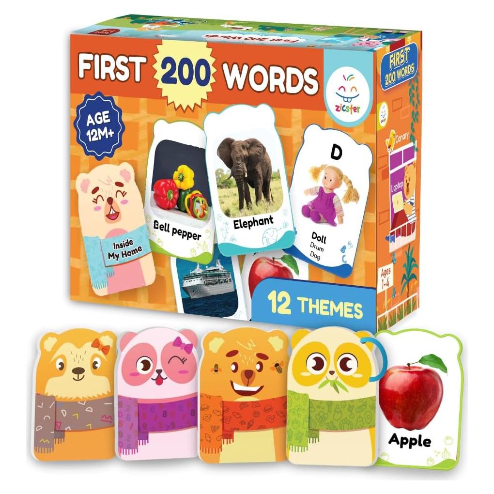 Tarjetas de Aprendizaje Zicster para Niños 1-4 Años - 120 Piezas